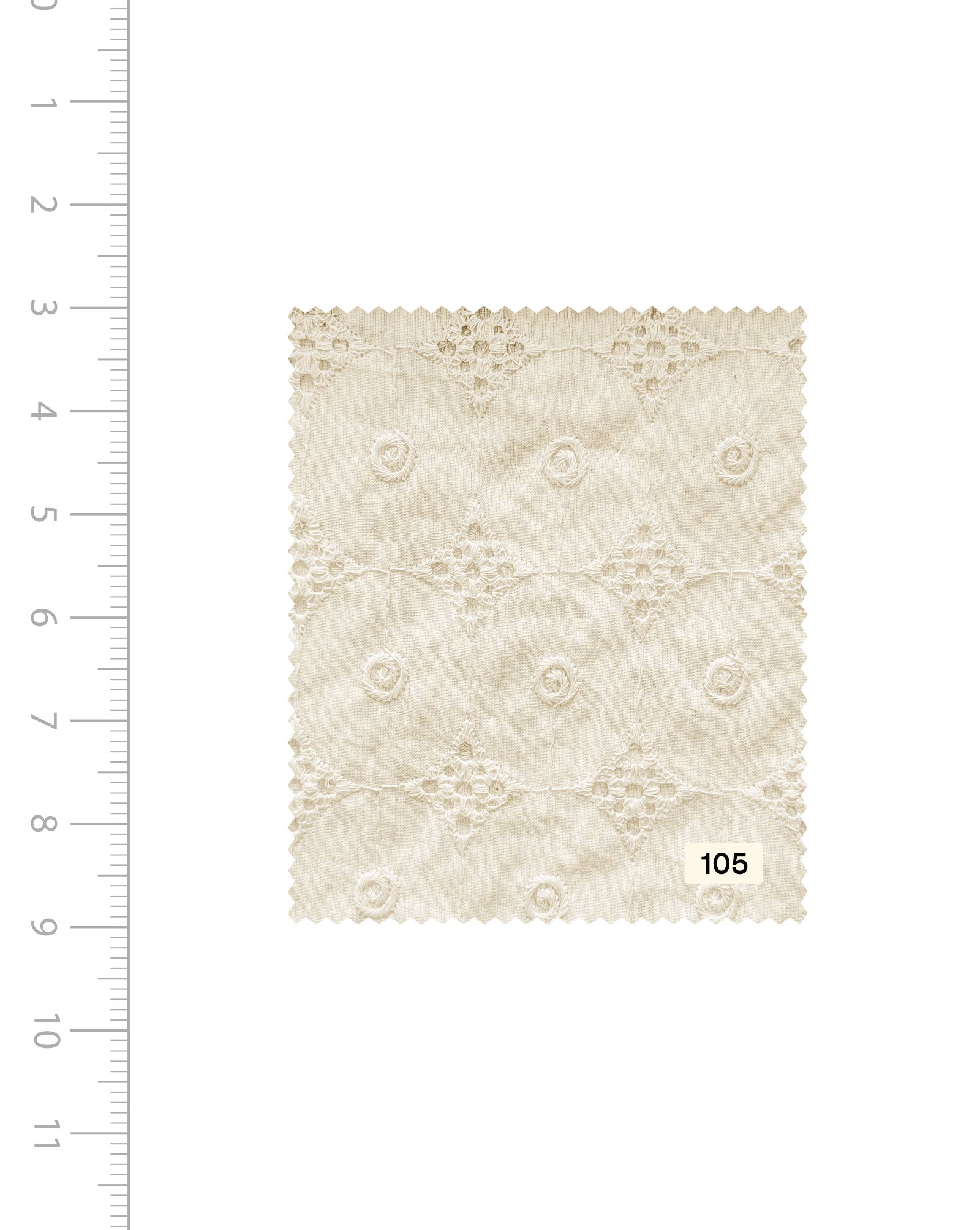 Buy Schiffli Embroidery Cotton Fabric 46" (Greige) - 005 Online