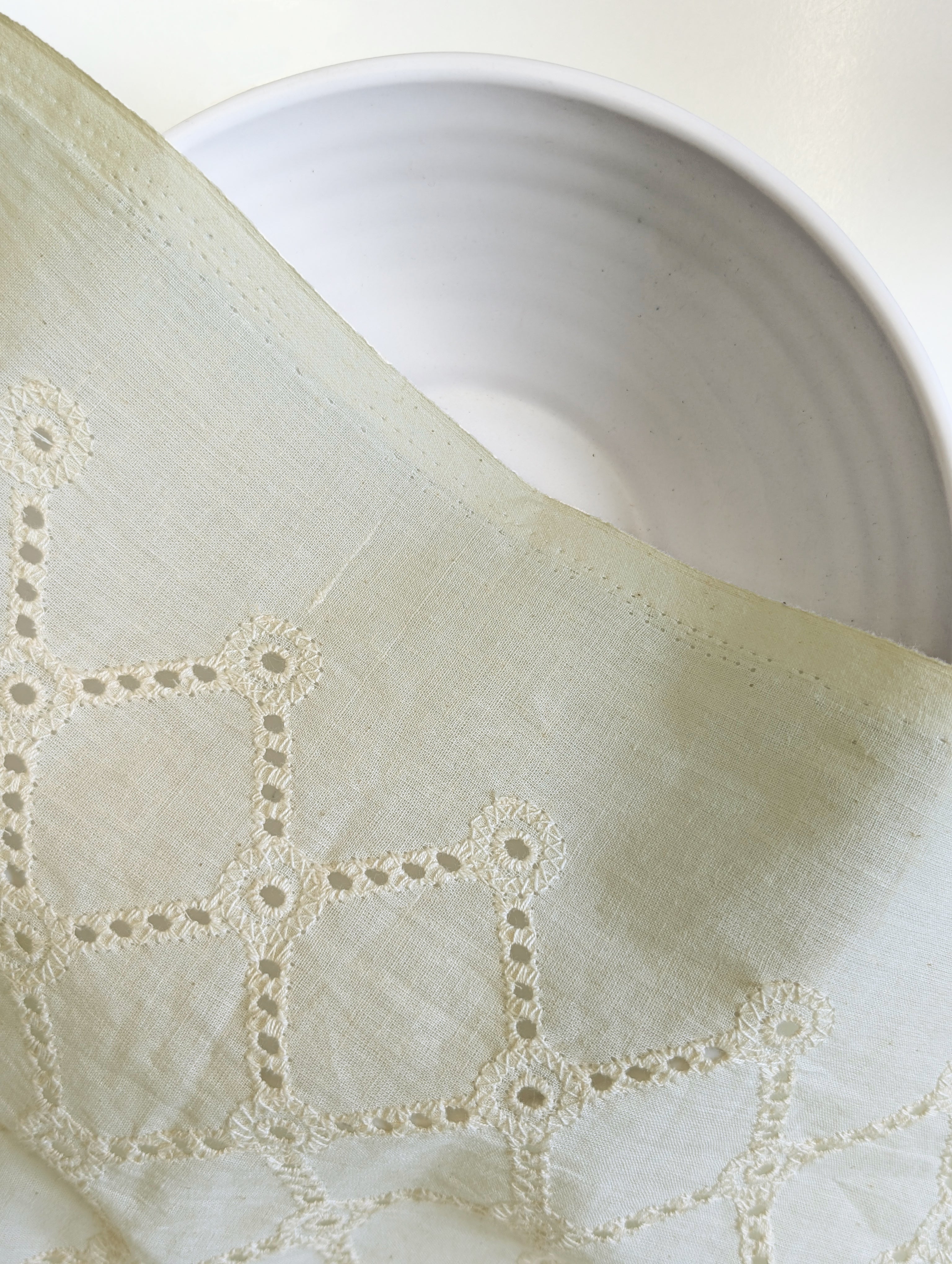 Schiffli Embroidery Cotton Fabric 46" (Greige) - 005 Order online