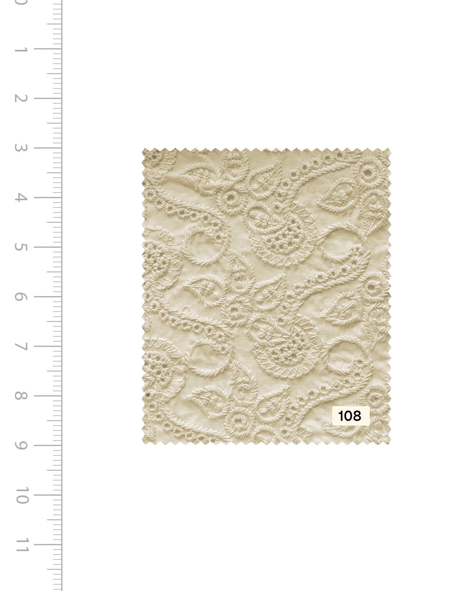 Schiffli Heavy Embroidery Cotton Fabric 46" (Greige) Buy Online