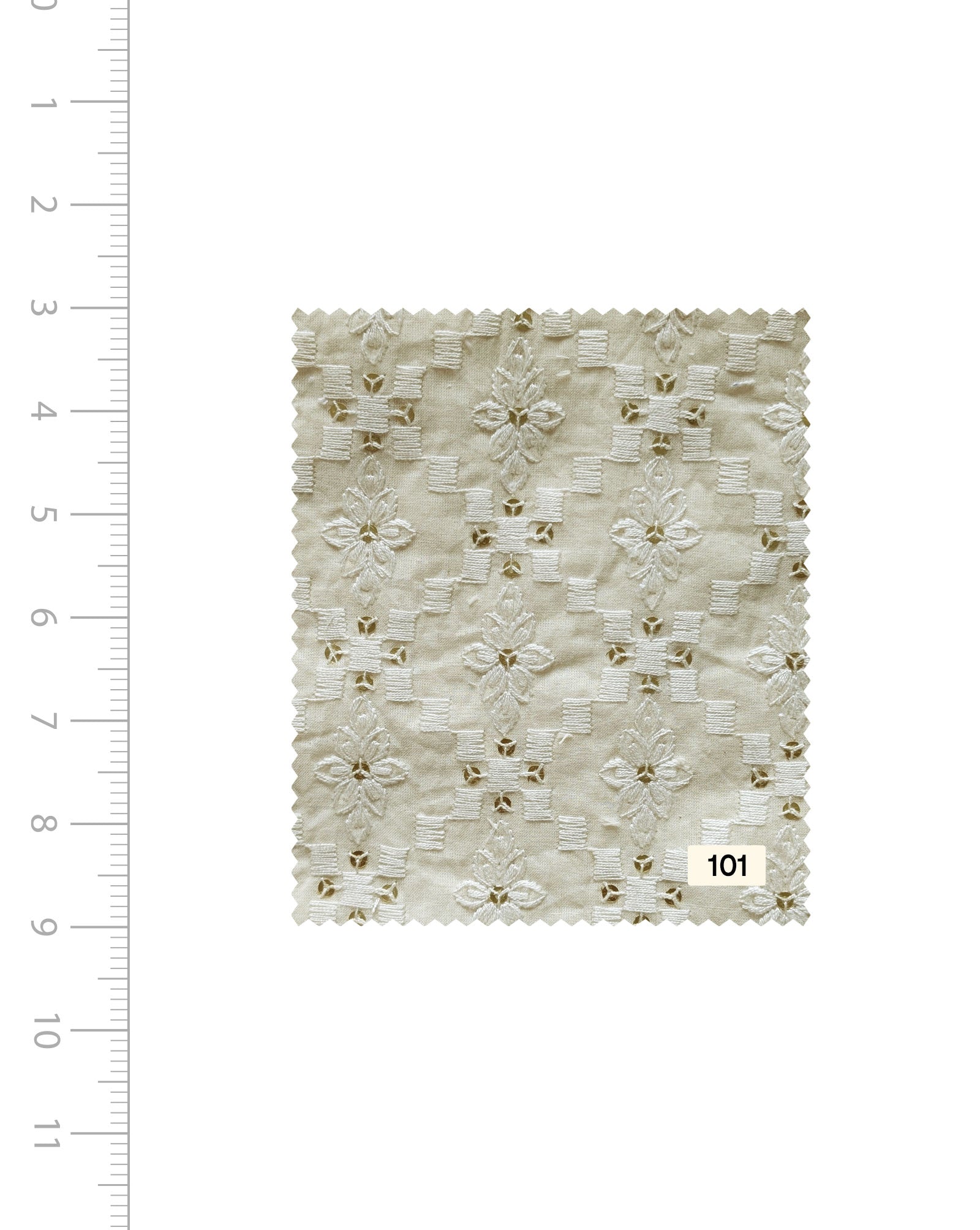 Schiffli Gold Sequins Embroidery Cotton Fabric 46" (Greige) For Sale