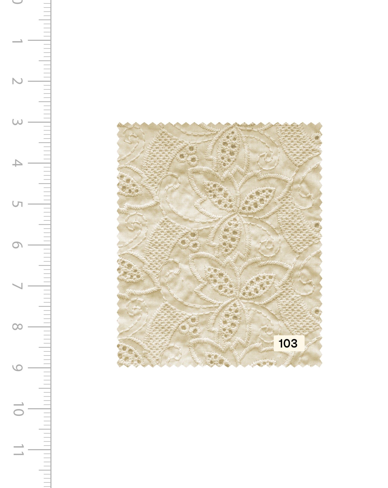 Schiffli Heavy Embroidery Cotton Fabric 46" (Greige) Buy Online