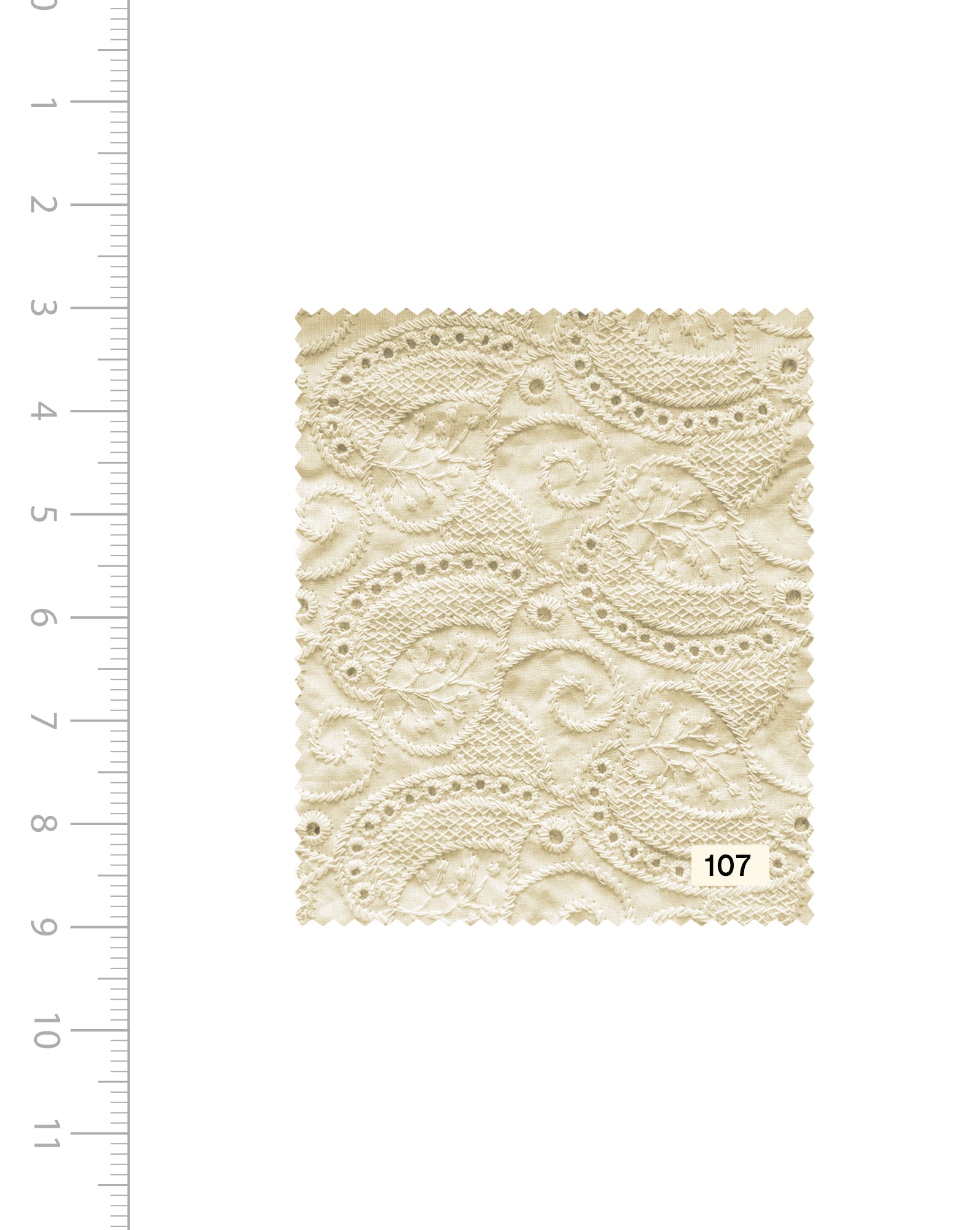 Schiffli Heavy Embroidery Cotton Fabric 46" (Greige) Buy now