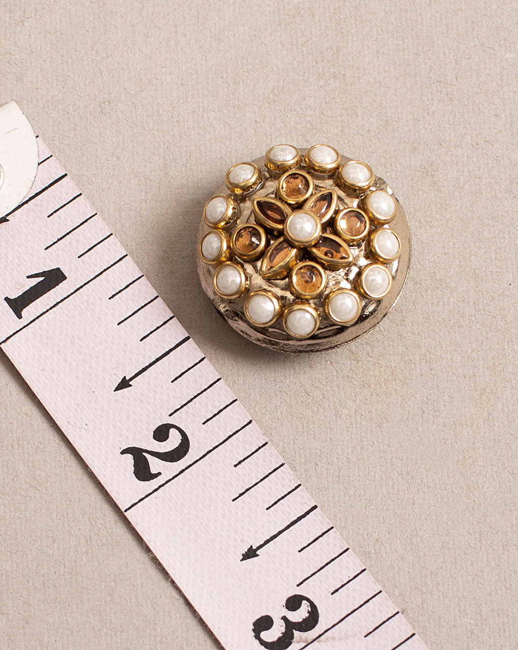 Handcrafted Embellished Metal Button ( Single Piece ) - Fabriclore.com
