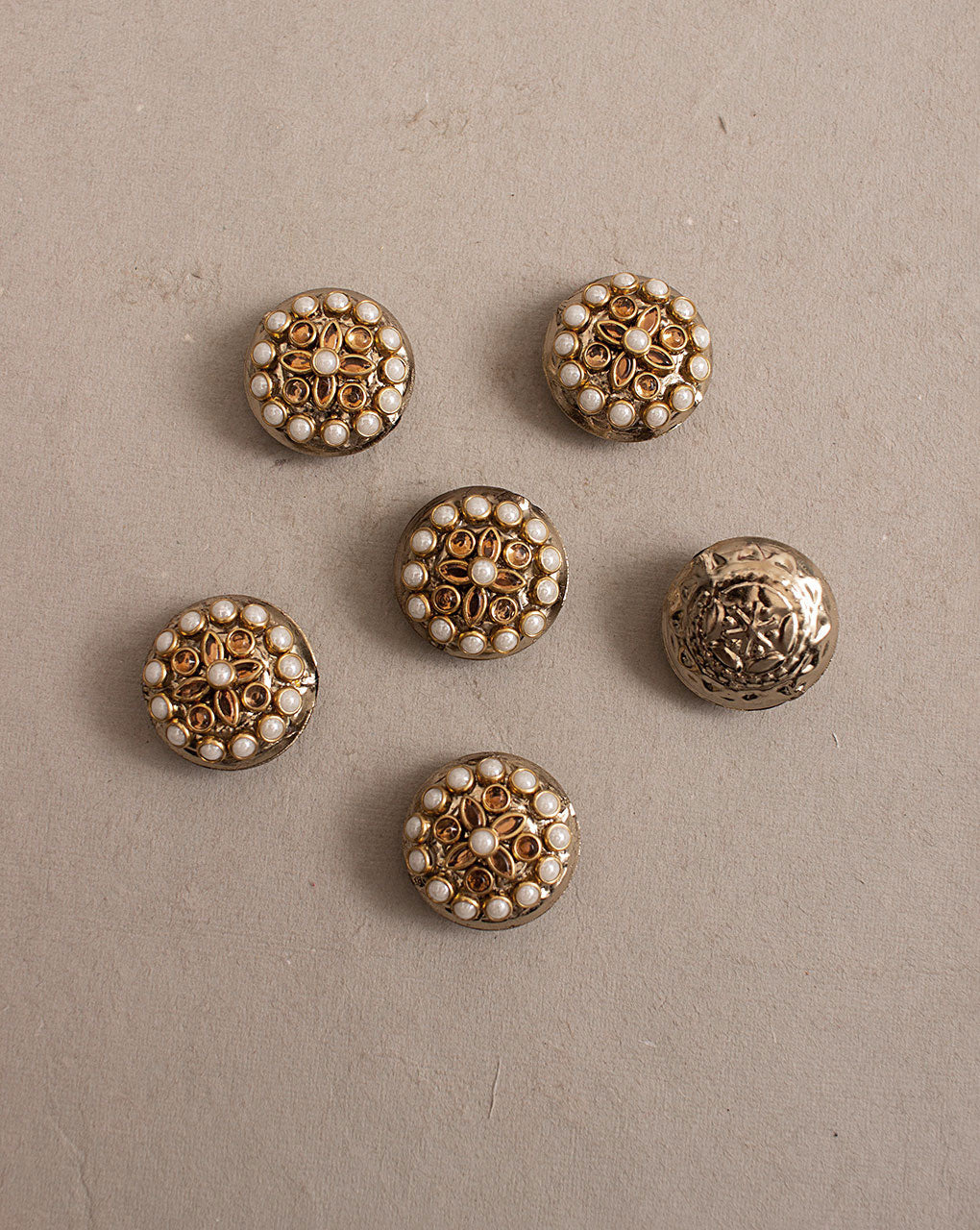 Handcrafted Embellished Metal Button ( Single Piece ) - Fabriclore.com