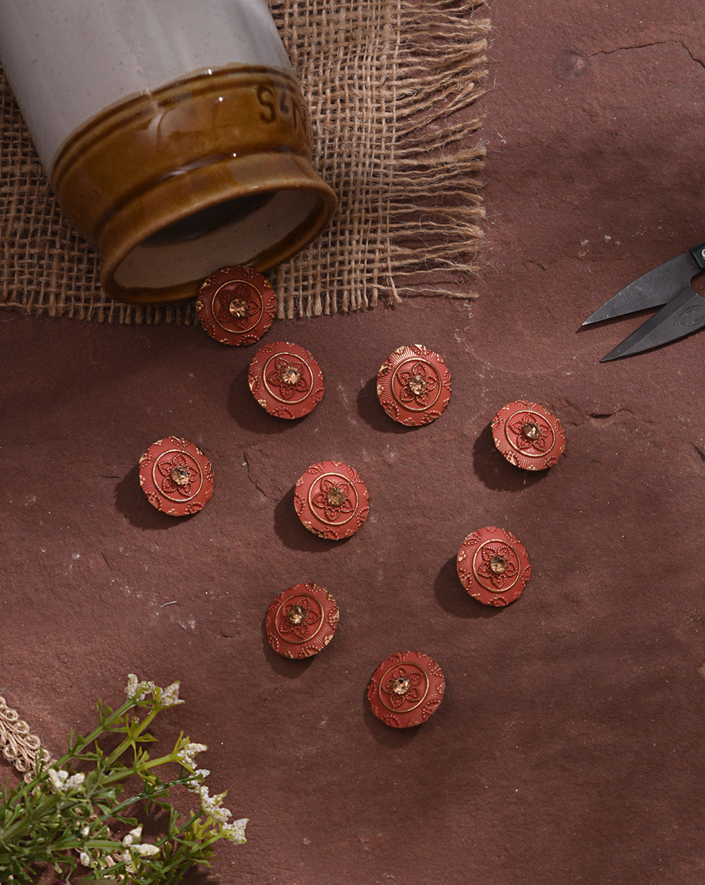 Traditional Metal Casting Button ( Set Of 6 ) - Fabriclore.com