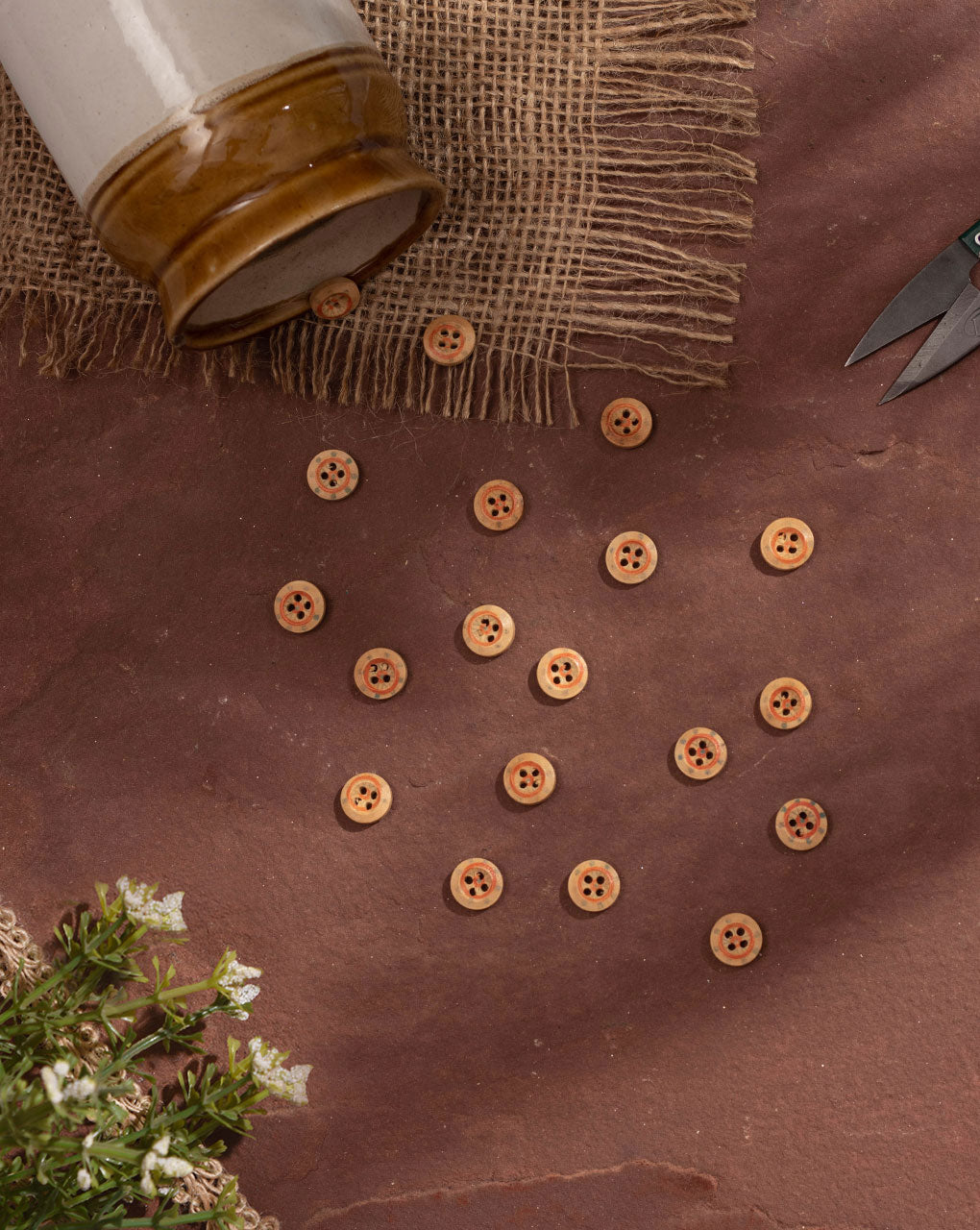 Printed Wooden Button ( Set Of 6 ) - Fabriclore.com