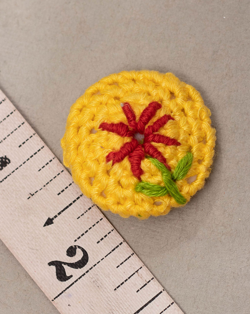 Floral Crochet Hand Embroidered Button - Fabriclore.com