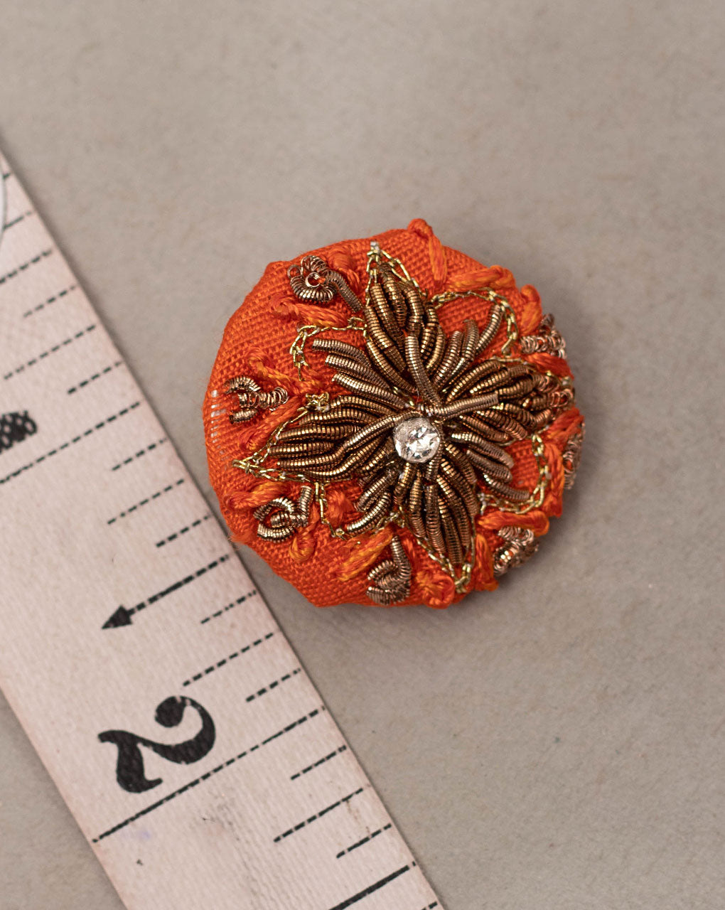 Floral Zardozi Hand Embroidered Button - Fabriclore.com
