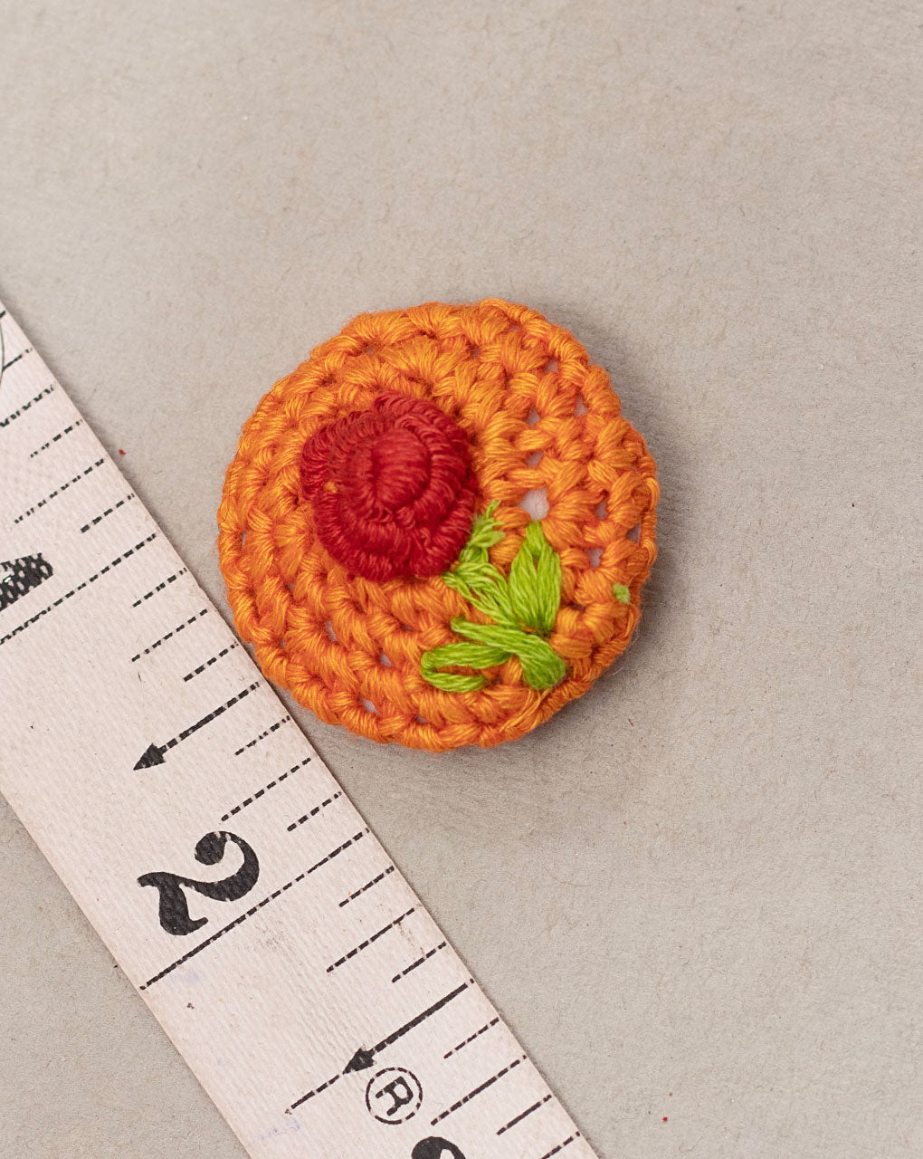 Floral Crochet Hand Embroidered Button - Fabriclore.com