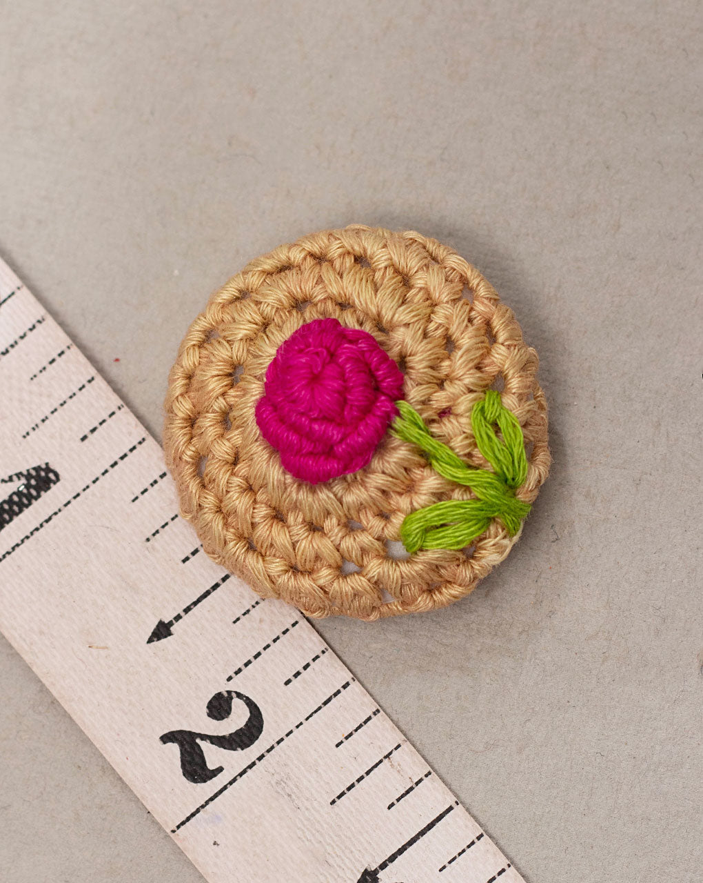 Floral Crochet Hand Embroidered Button - Fabriclore.com