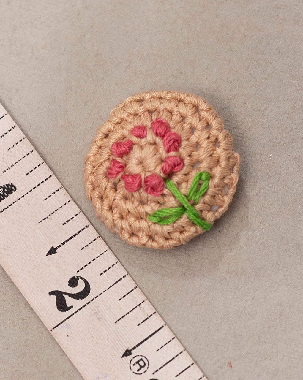 Floral Crochet Hand Embroidered Button - Fabriclore.com