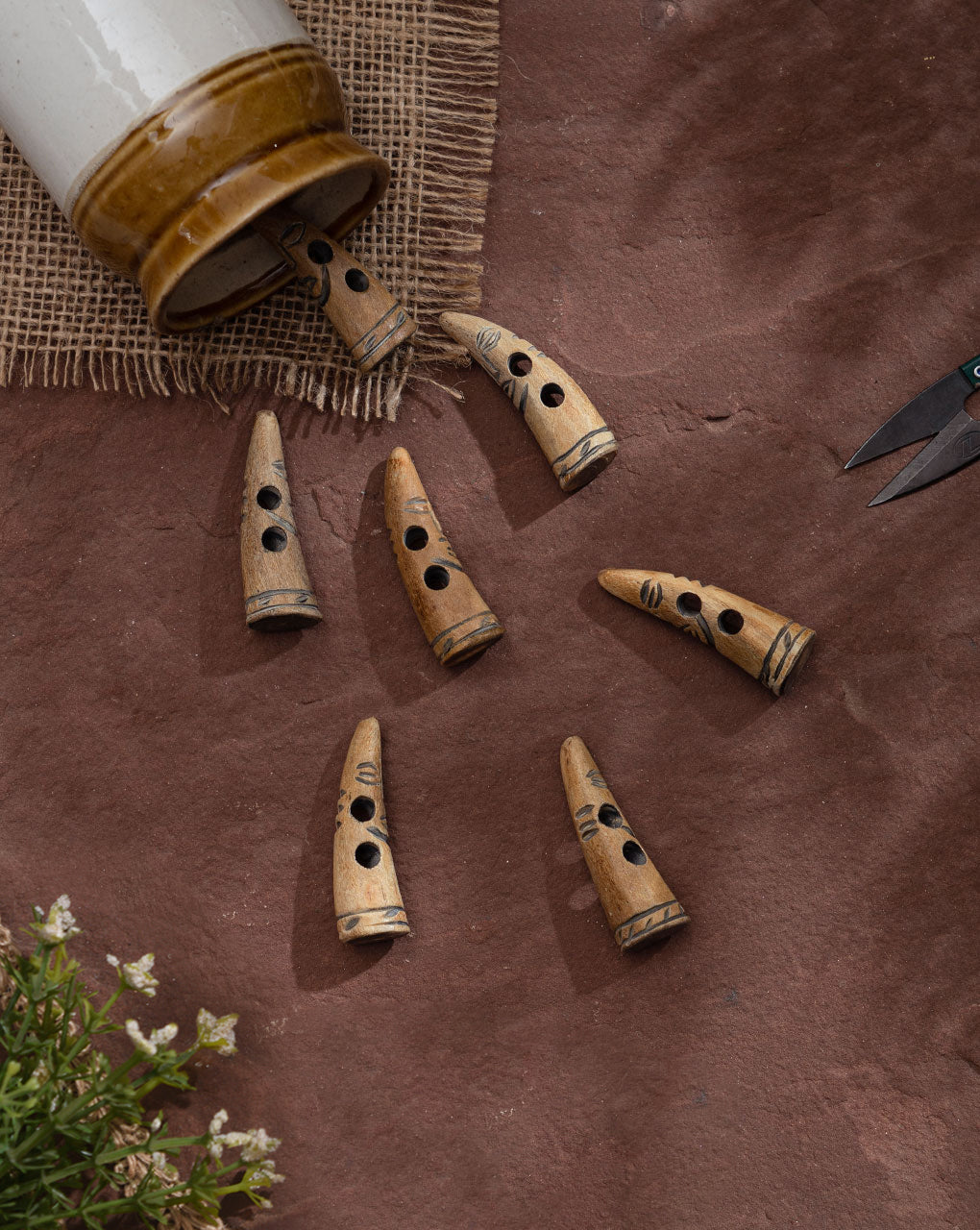 Hand Carved Horn Toggle Button - Fabriclore.com