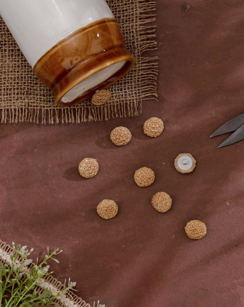 French Knot Hand Embroiderd Button ( Single Piece ) - Fabriclore.com