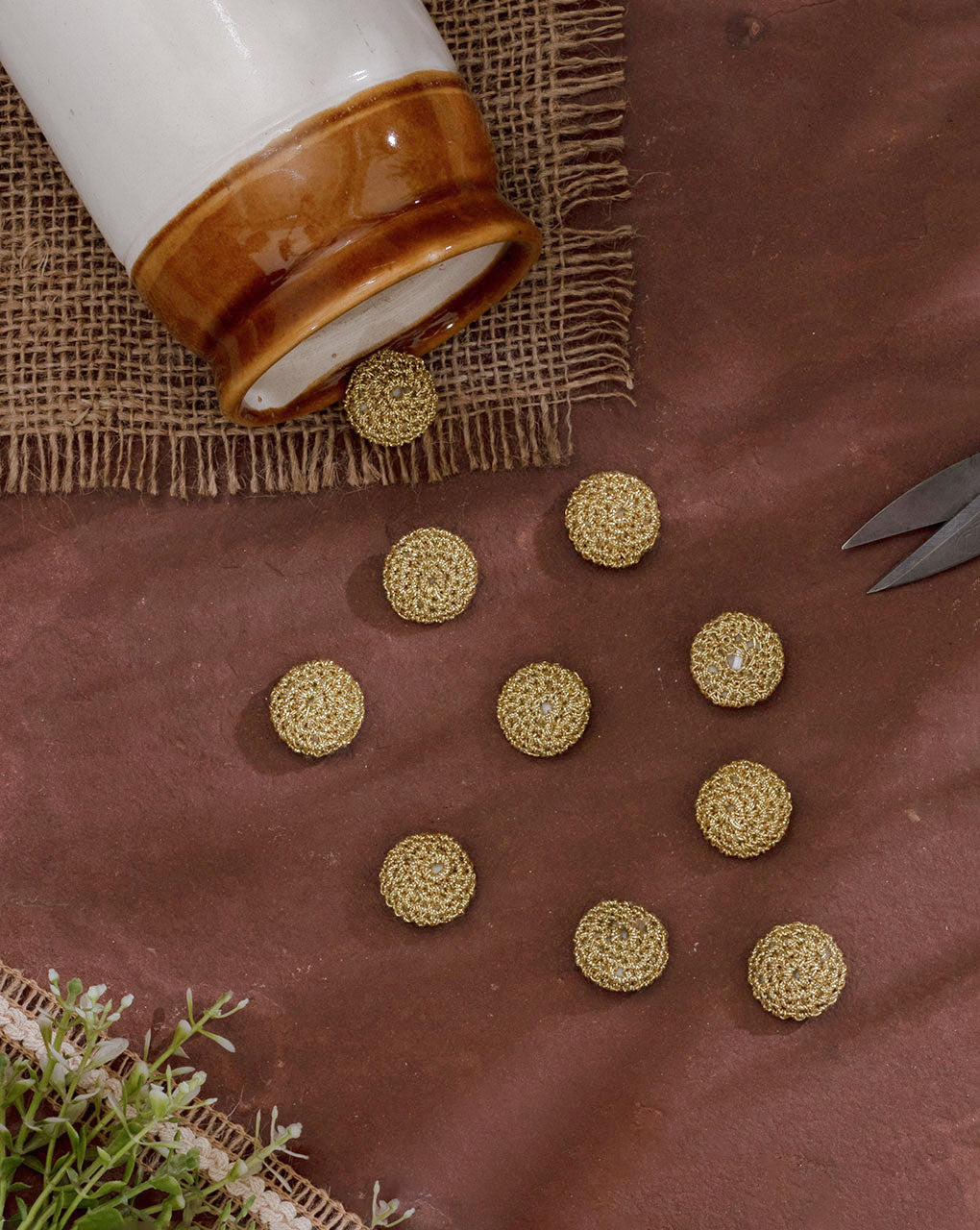 French Knot Hand Embroiderd Button ( Single Piece ) - Fabriclore.com