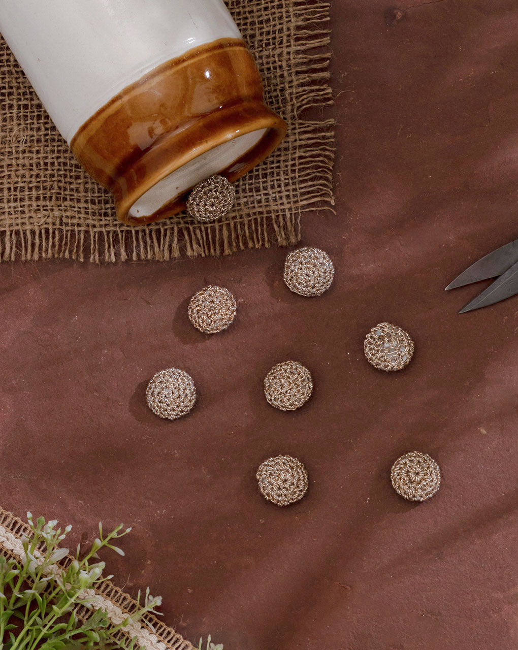 French Knot Hand Embroiderd Button ( Single Piece ) - Fabriclore.com