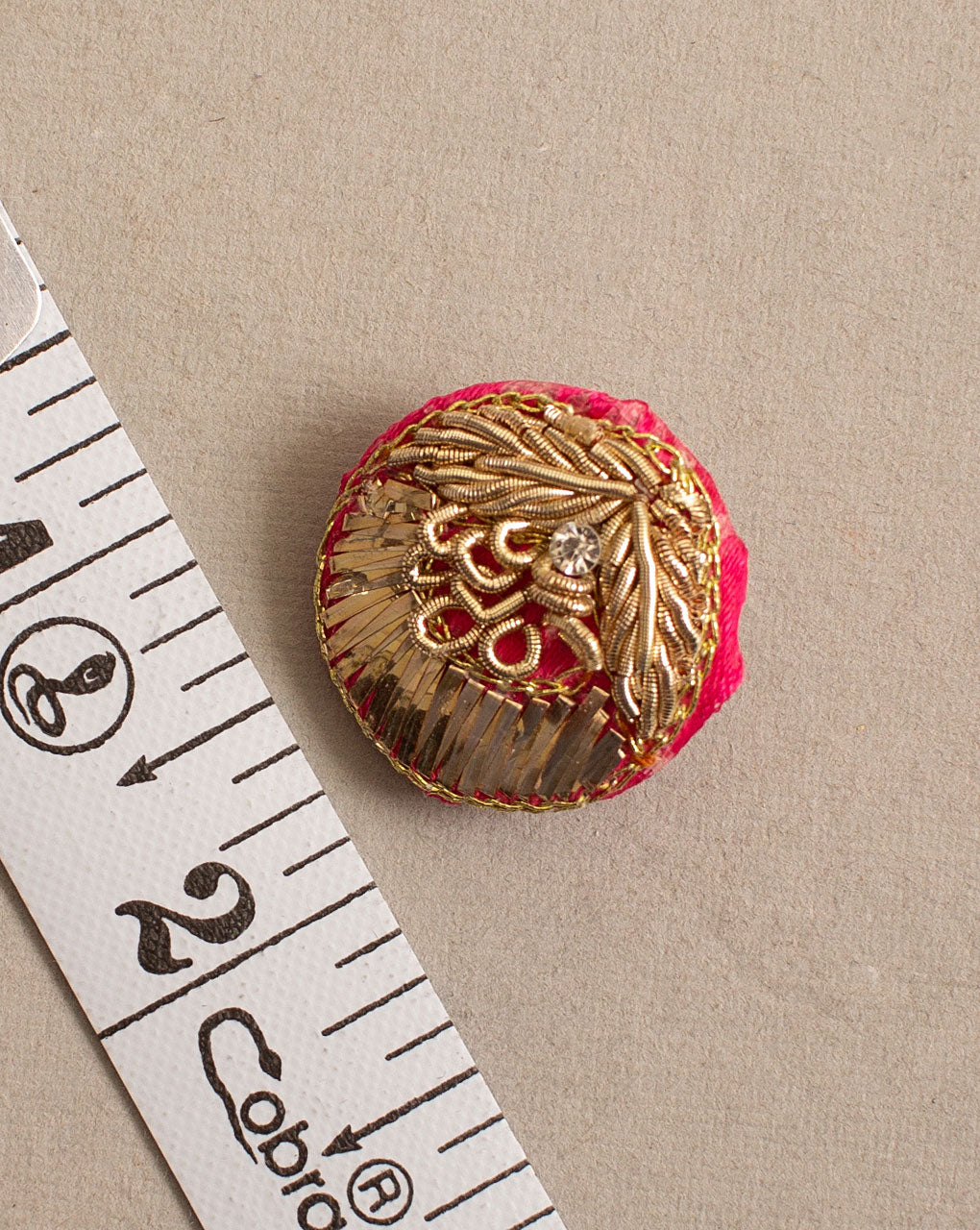 Floral Zardozi Hand Embroidered Button ( Single Piece ) - Fabriclore.com