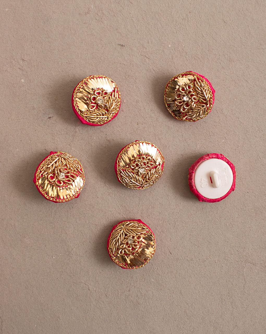 Floral Zardozi Hand Embroidered Button ( Single Piece ) - Fabriclore.com
