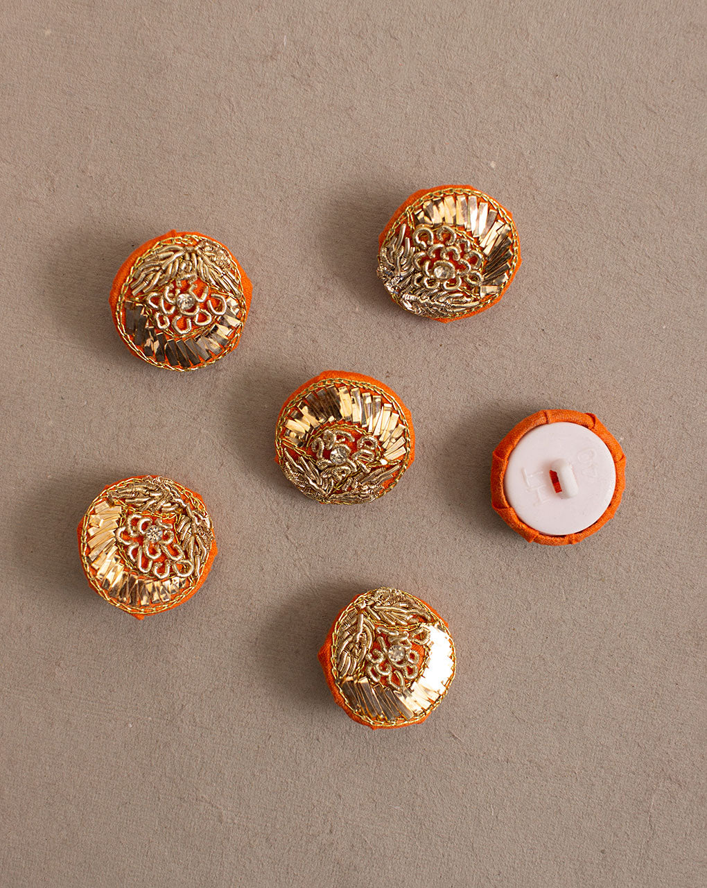 Floral Zardozi Hand Embroidered Button ( Single Piece ) - Fabriclore.com