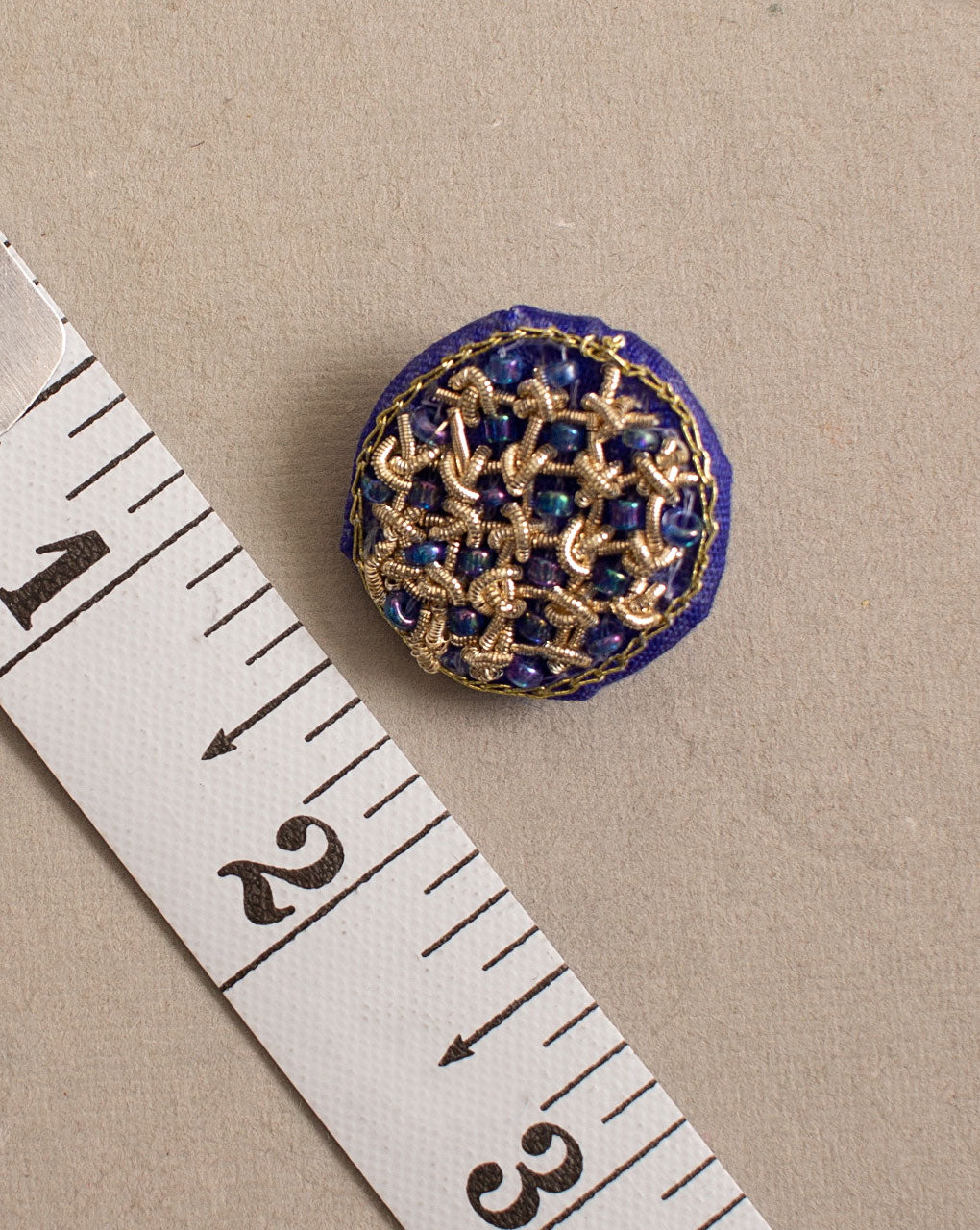 Floral Zardozi Hand Embroidered Button ( Single Piece ) - Fabriclore.com