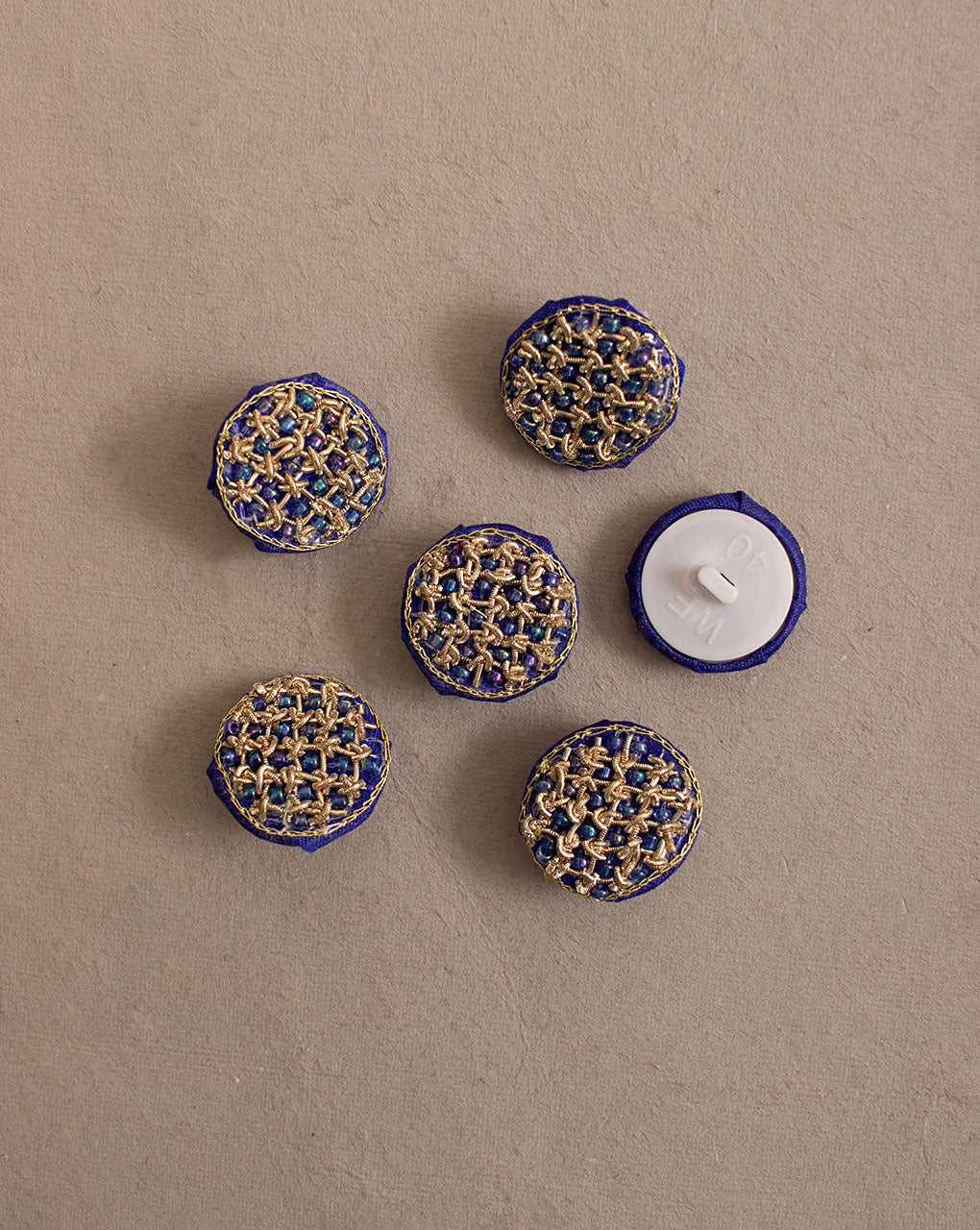 Floral Zardozi Hand Embroidered Button ( Single Piece ) - Fabriclore.com