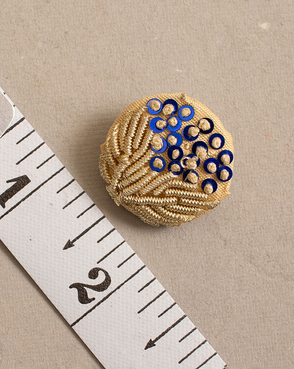 Floral Zardozi Hand Embroidered Button ( Single Piece ) - Fabriclore.com