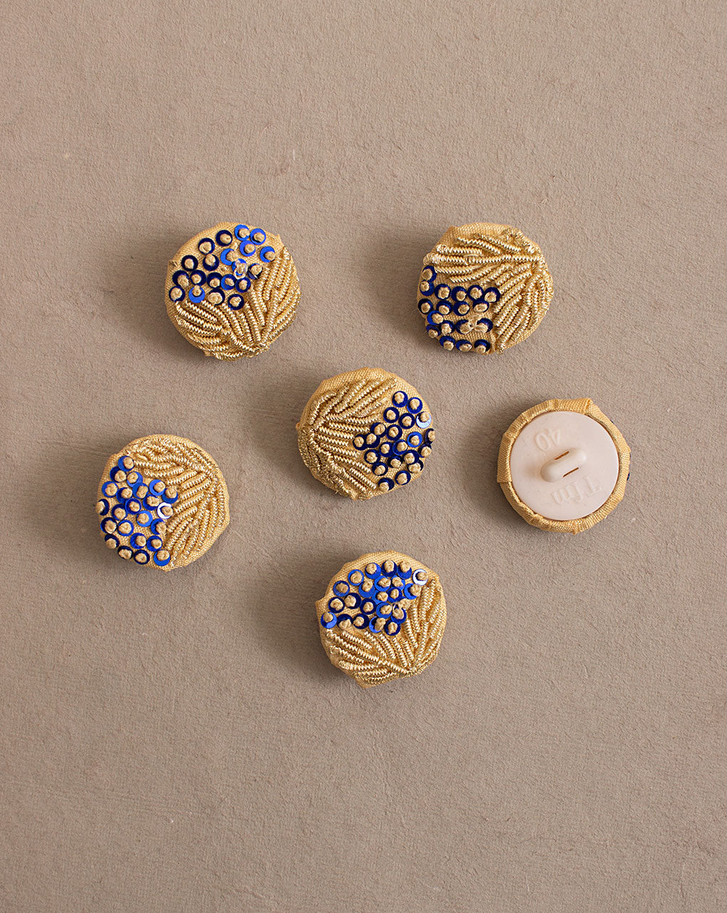 Floral Zardozi Hand Embroidered Button ( Single Piece ) - Fabriclore.com