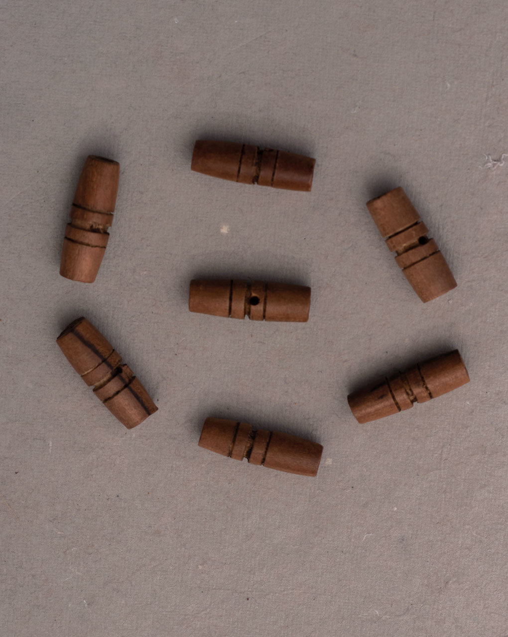 Hand Carved Round Wood Button ( Set Of 5 )