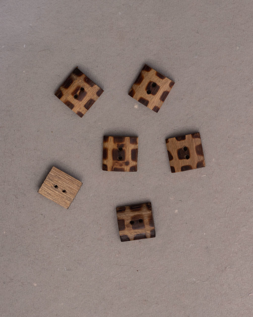 Square Wood Button ( Set Of 6 )