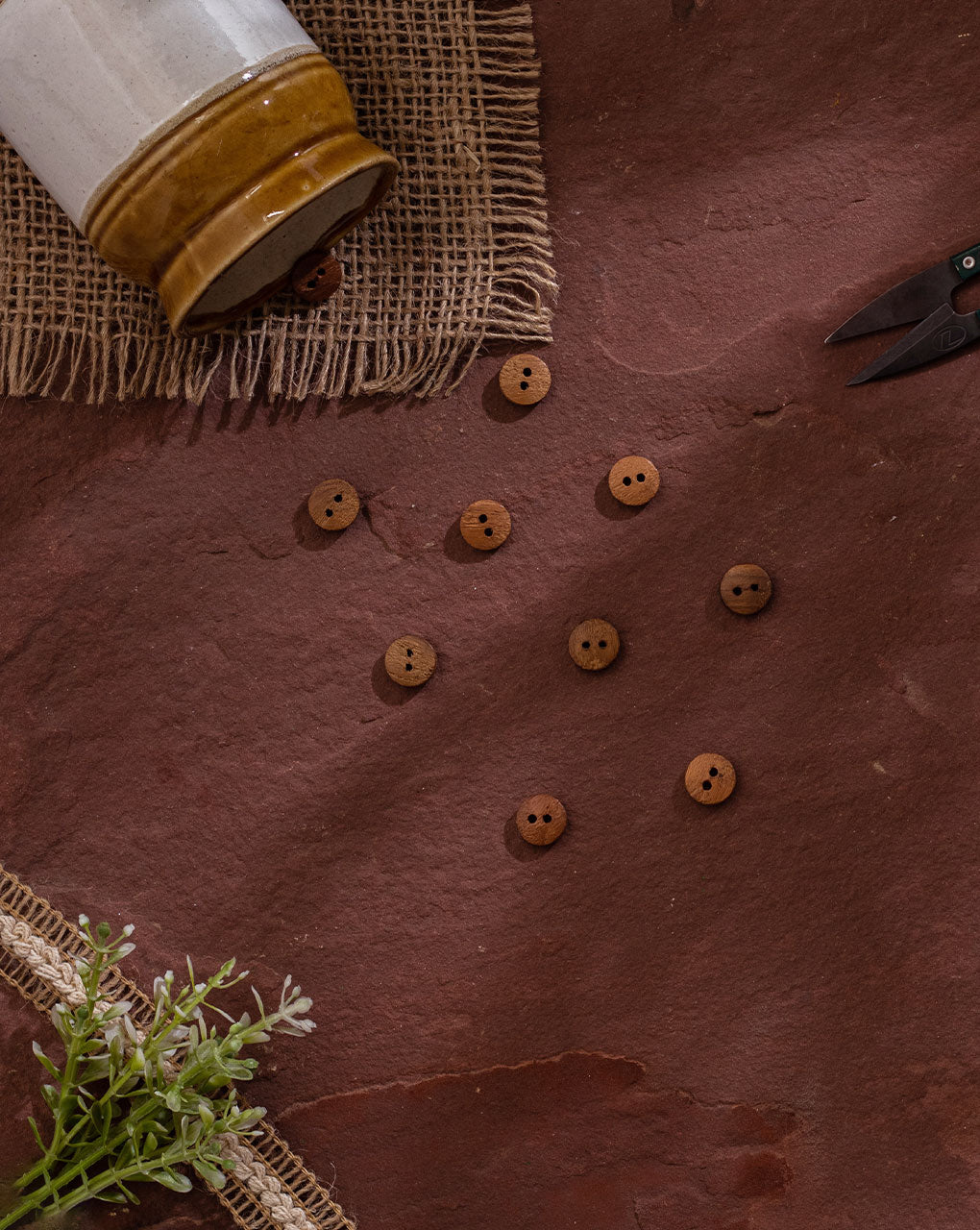Round Wood Button ( Set Of 5 )
