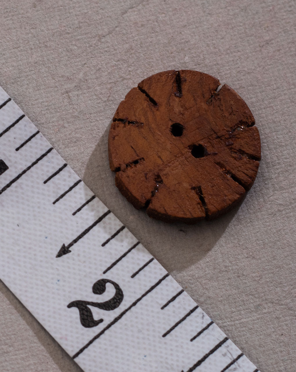 Hand Carved Round Wood Button ( Set Of 5 )