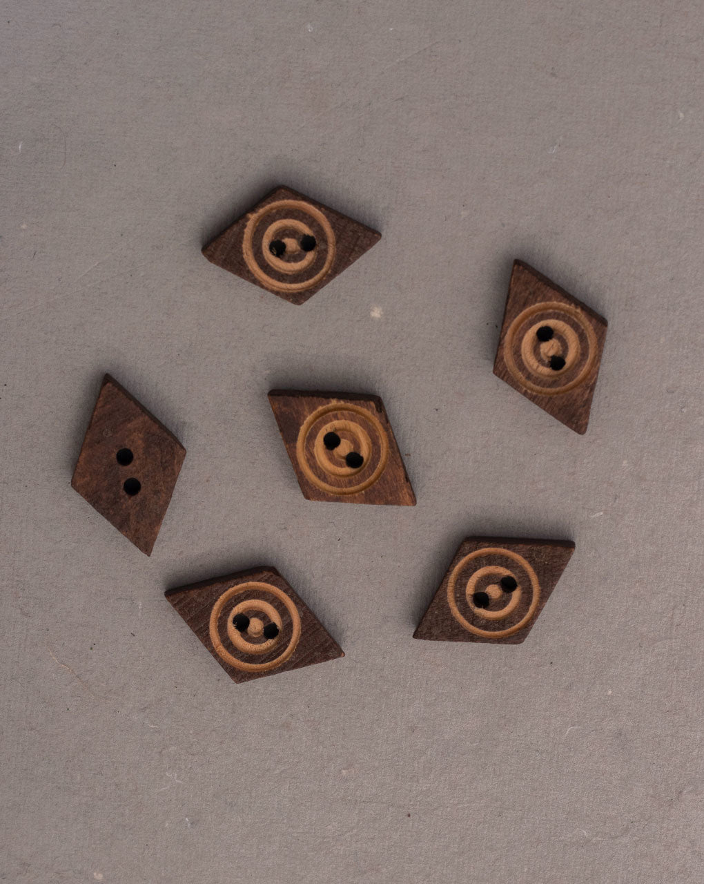 Hand Carved Wood Button ( Set Of 5 )