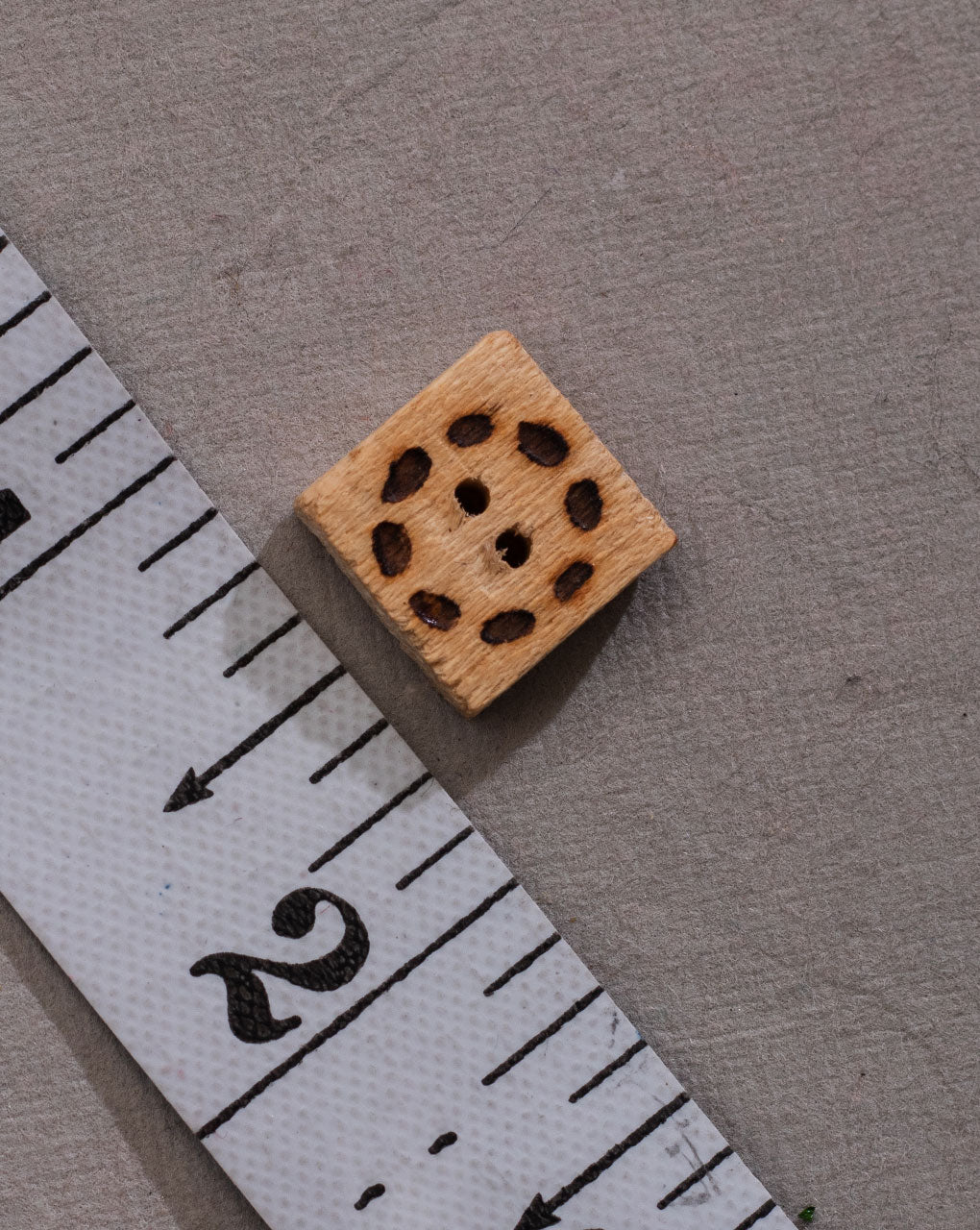 Hand Carved Square Wood Button ( Set Of 5 )