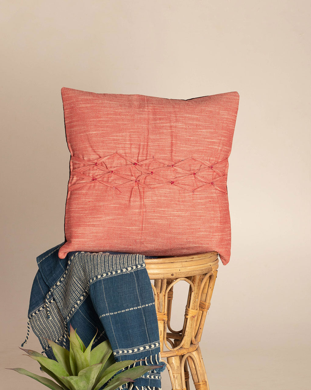 Hand Crafted Cotton Cushion Cover ( 16X16 Inches ) - Fabriclore.com