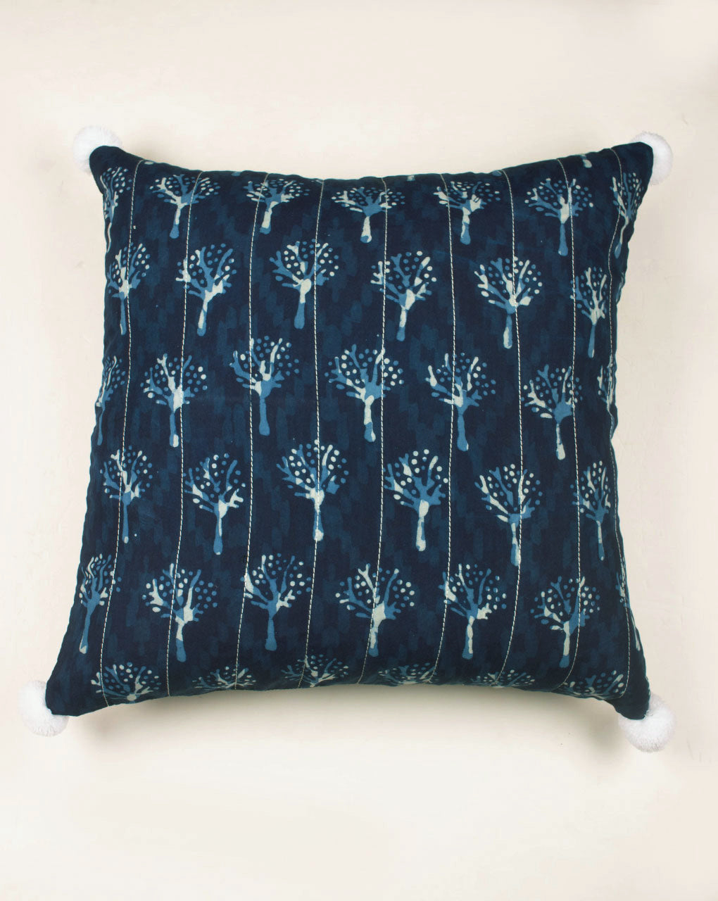 Hand Crafted Akola Rayon Modal Cushion Cover ( 20X20 Inches ) - Fabriclore.com