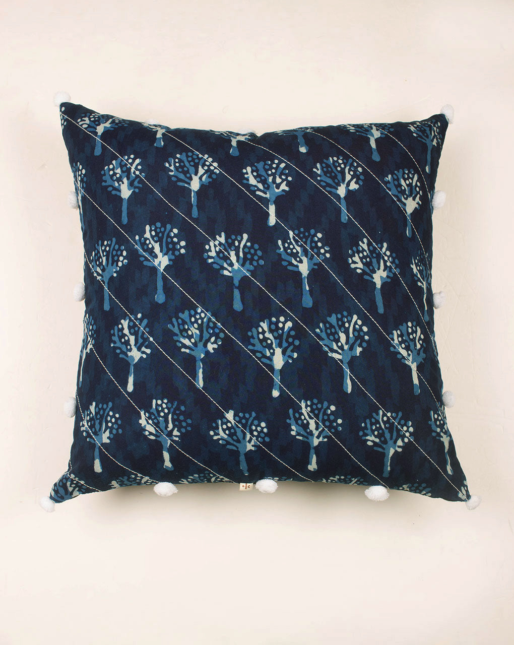 Hand Crafted Akola Rayon Modal Cushion Cover ( 18X18 Inches ) - Fabriclore.com