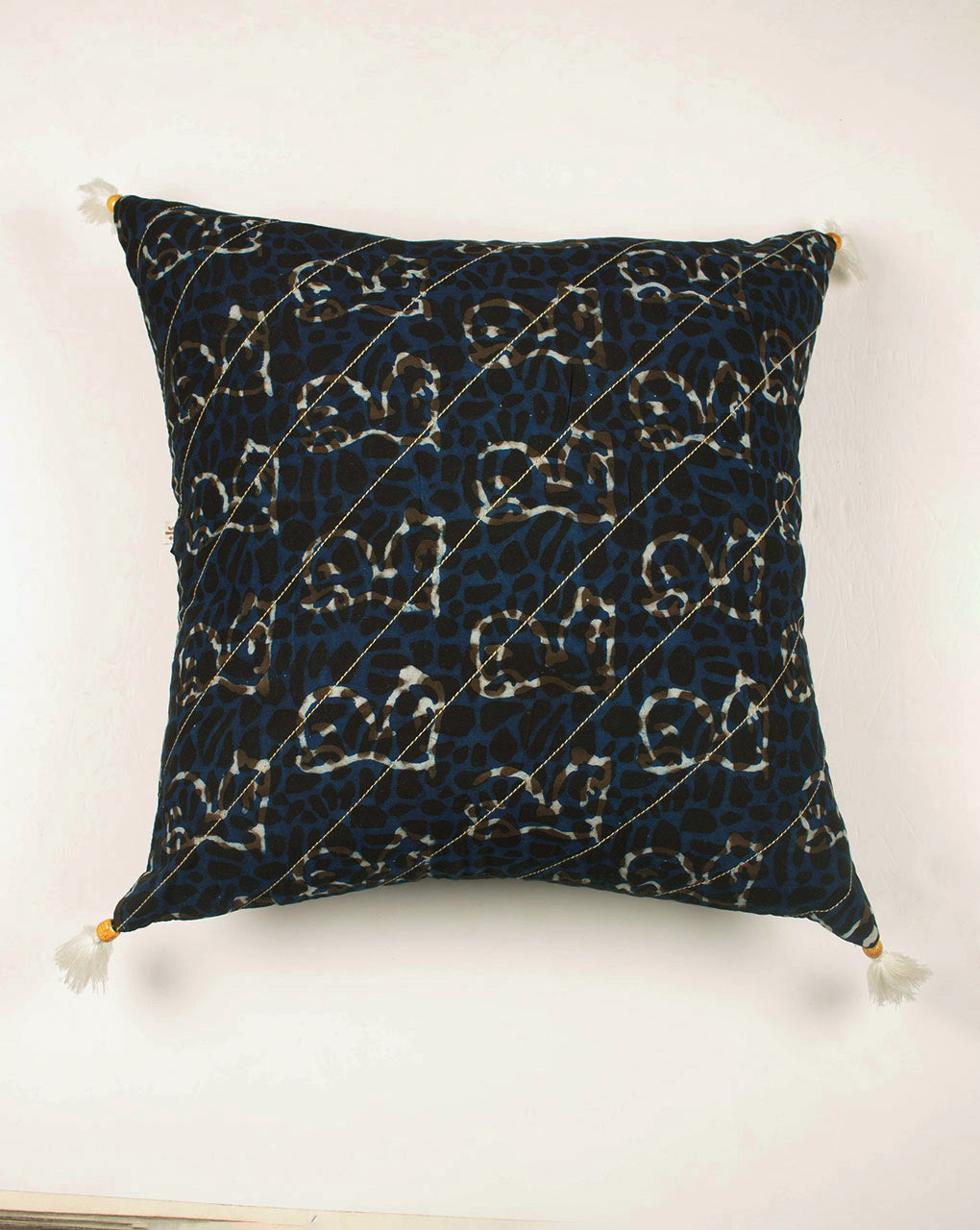 Hand Crafted Akola Rayon Modal Cushion Cover ( 18X18 Inches ) - Fabriclore.com