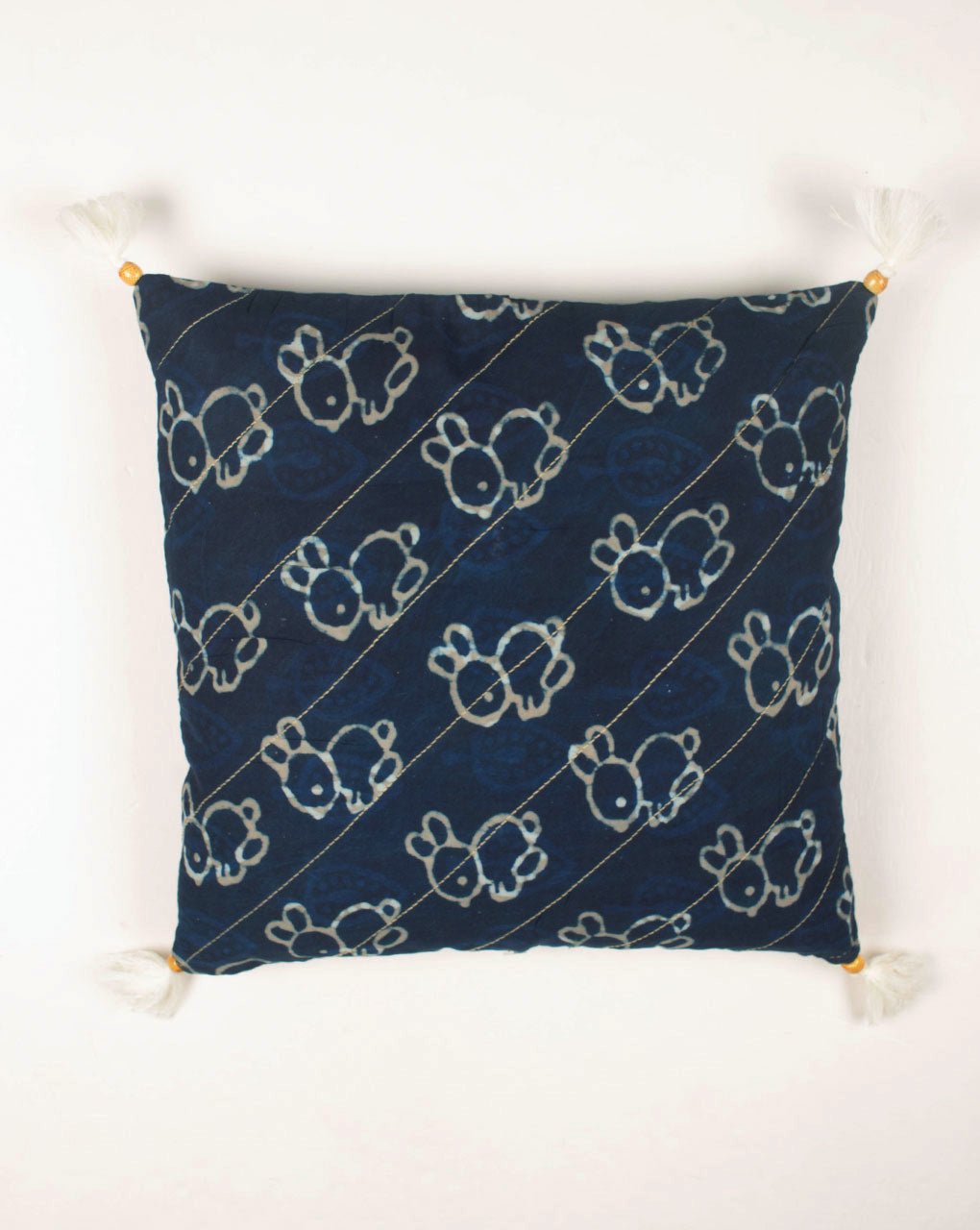 Hand Crafted Akola Rayon Modal Cushion Cover ( 16X16 Inches ) - Fabriclore.com