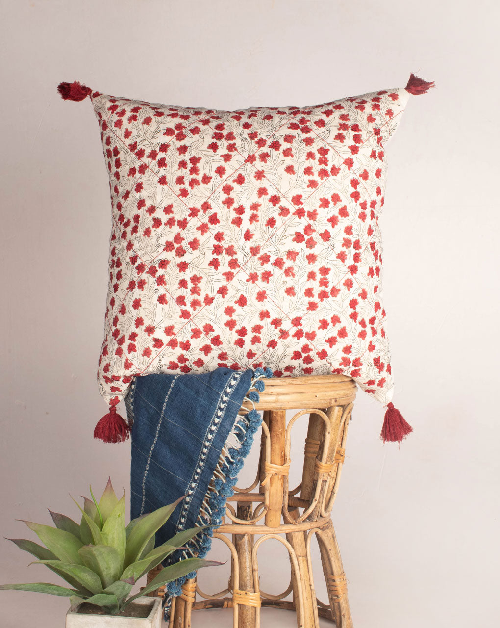 Hand Crafted Cotton Cushion Cover ( 20X20 Inches ) - Fabriclore.com