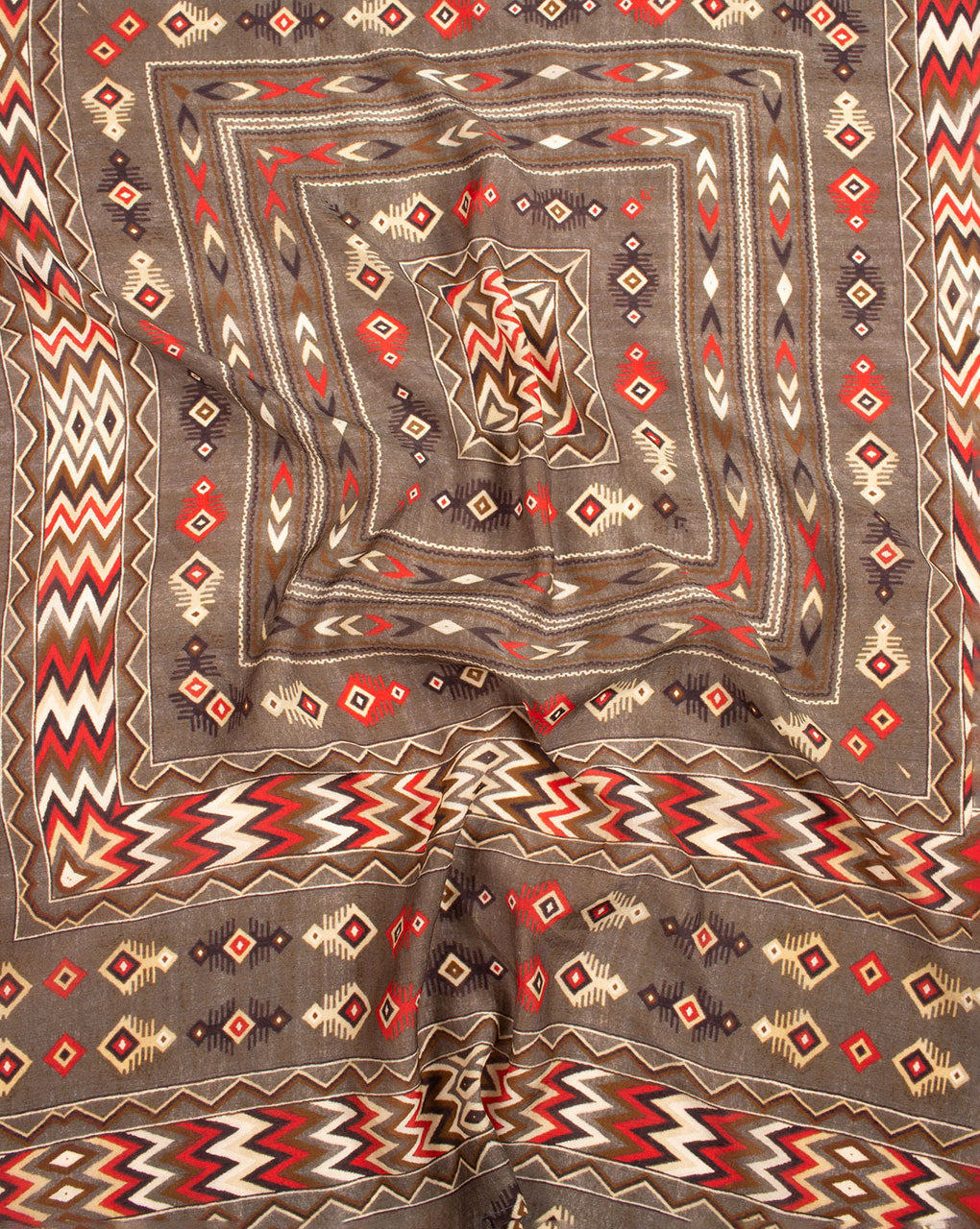 Chevron Exclusive Design Digital Print Bamberg Silk Scarf - Fabriclore.com