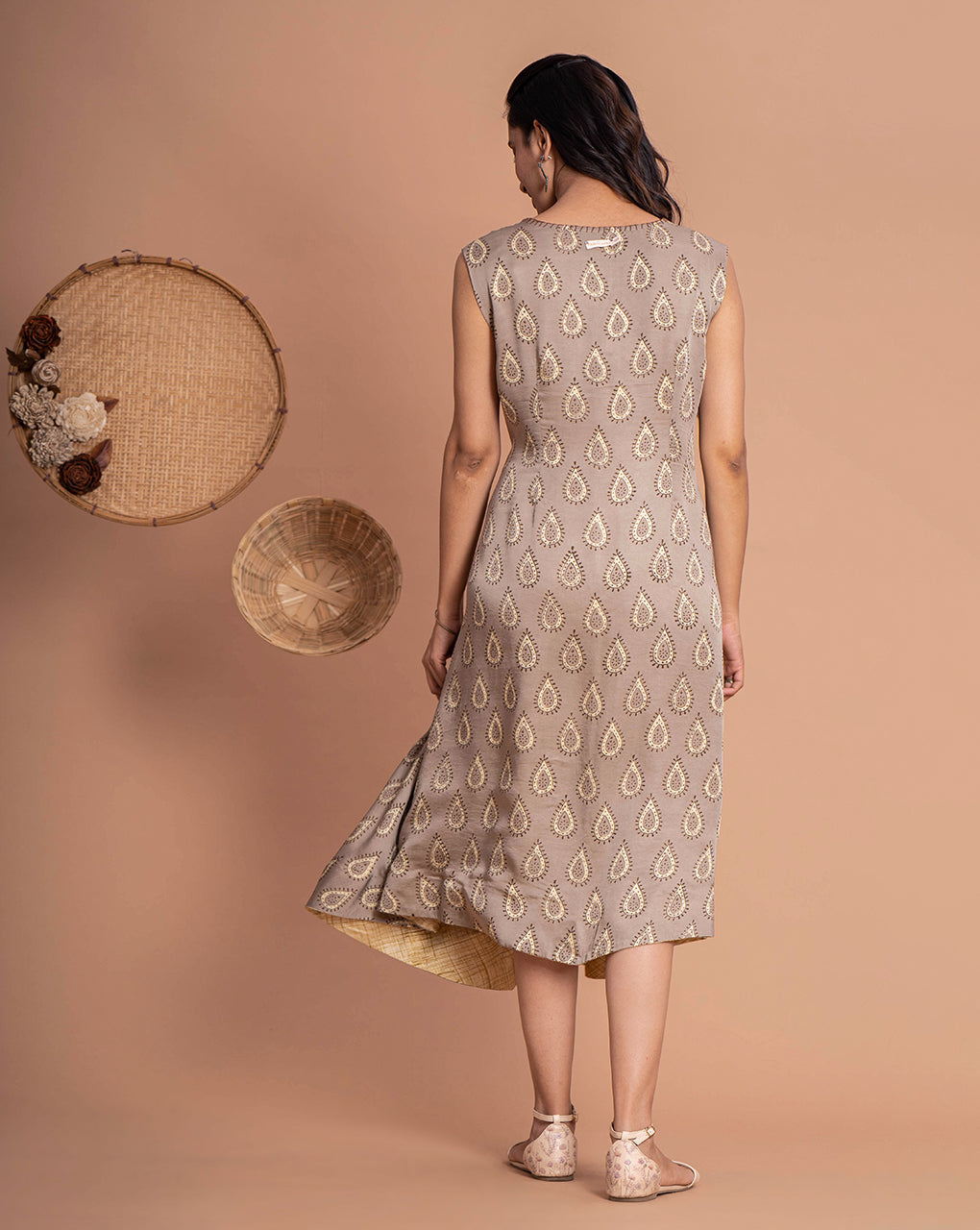 Urvi Reversible Wraparound Dress - Fabriclore.com