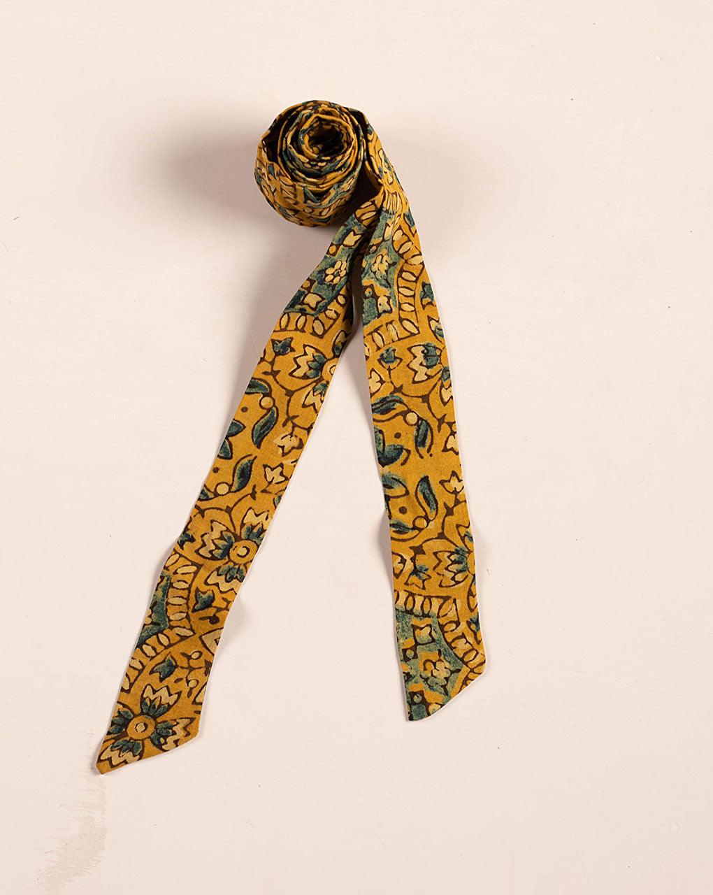 Ajrak Floral Handmade Tie Up Headband - Fabriclore.com