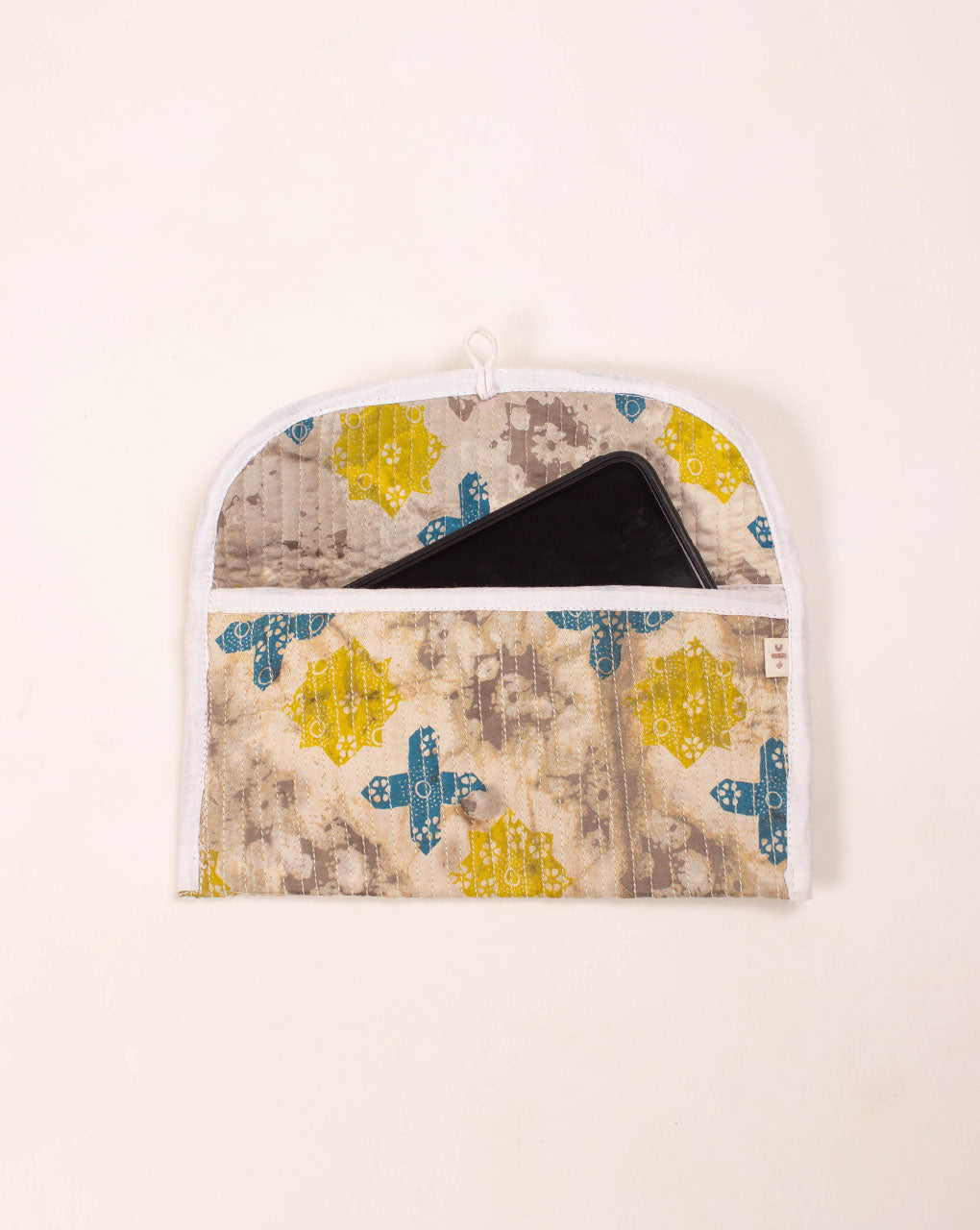 Handcrafted Modal Satin Quilted Clutch - Fabriclore.com