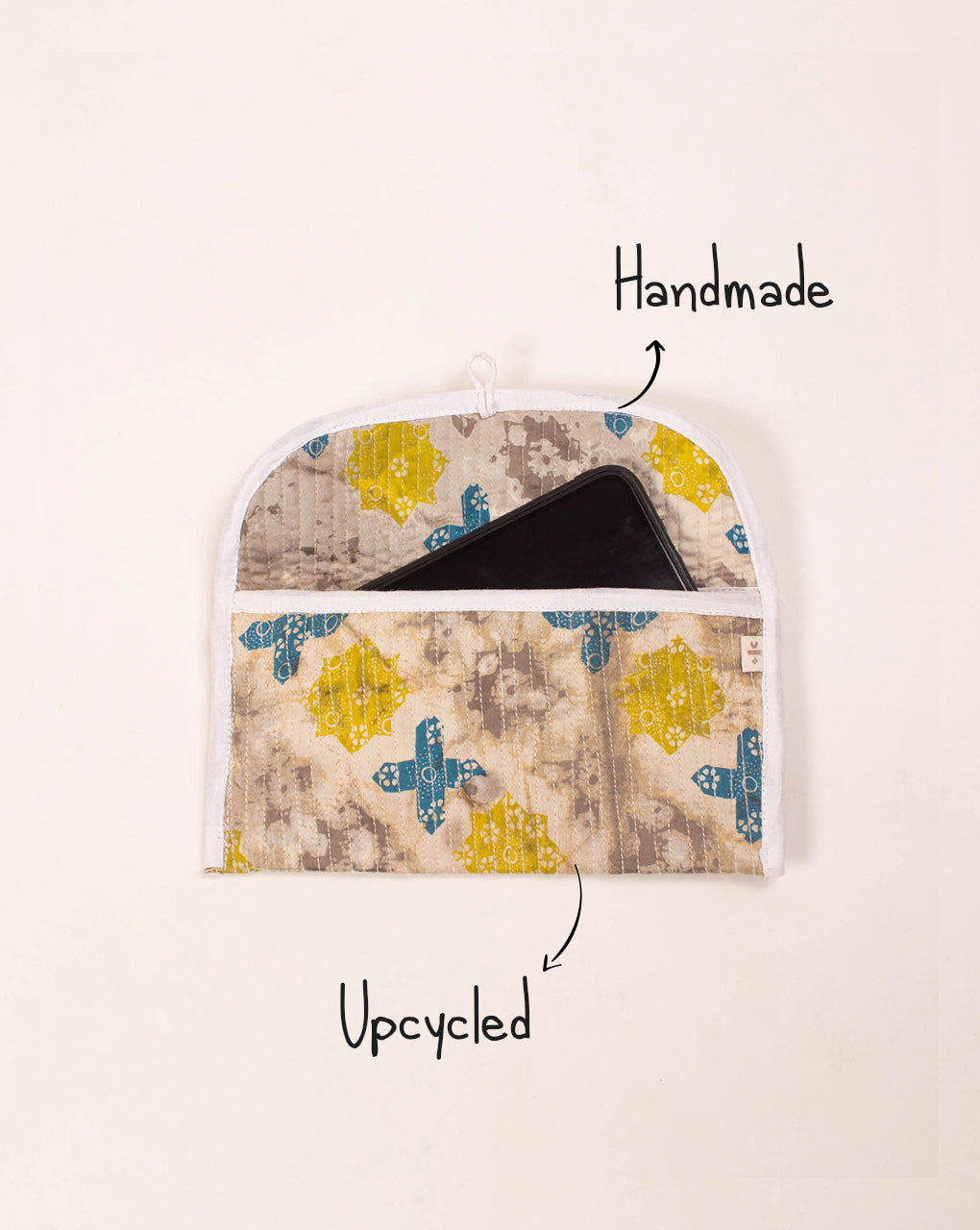 Handcrafted Modal Satin Quilted Clutch - Fabriclore.com