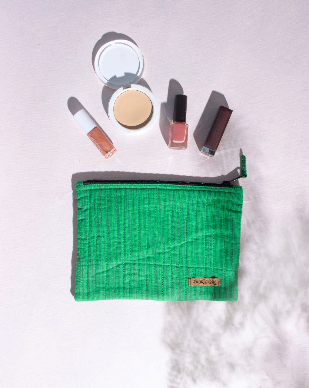Upcycled Loom Textured Stripes Pouch - Fabriclore.com