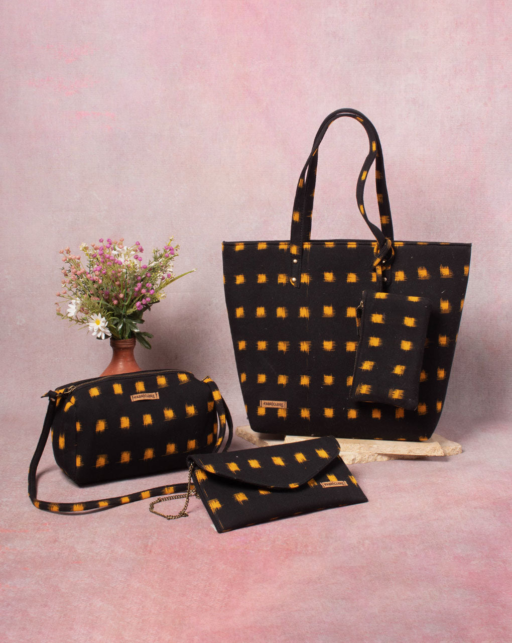 Ikat print sales bags