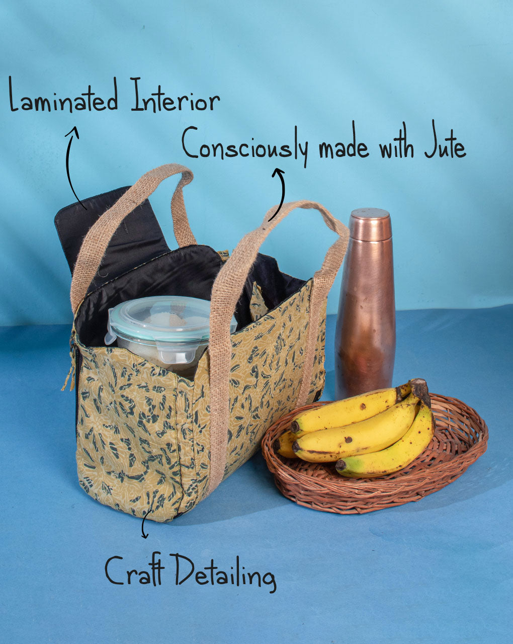 Multi-Utility Ajrak Lunch Bag - Fabriclore.com