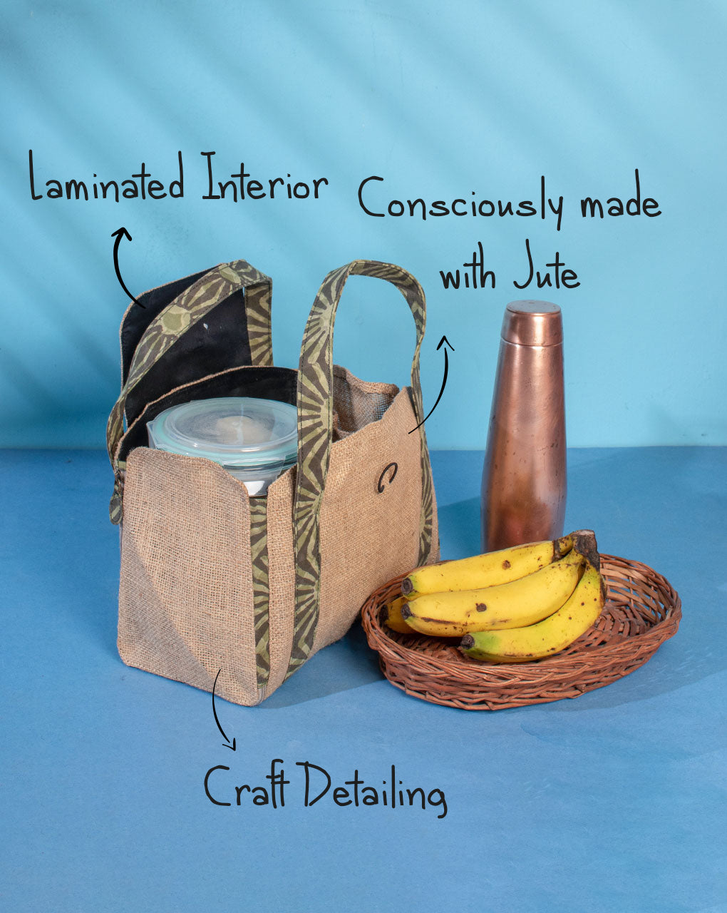 Multi-Utility Jute Lunch Bag - Fabriclore.com