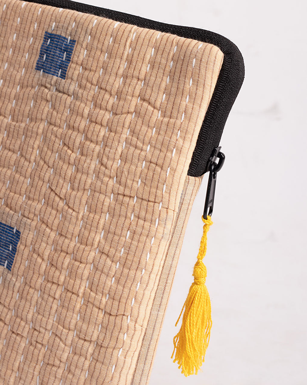 Geometric Kantha Quilted Laptop Sleeve - Fabriclore.com