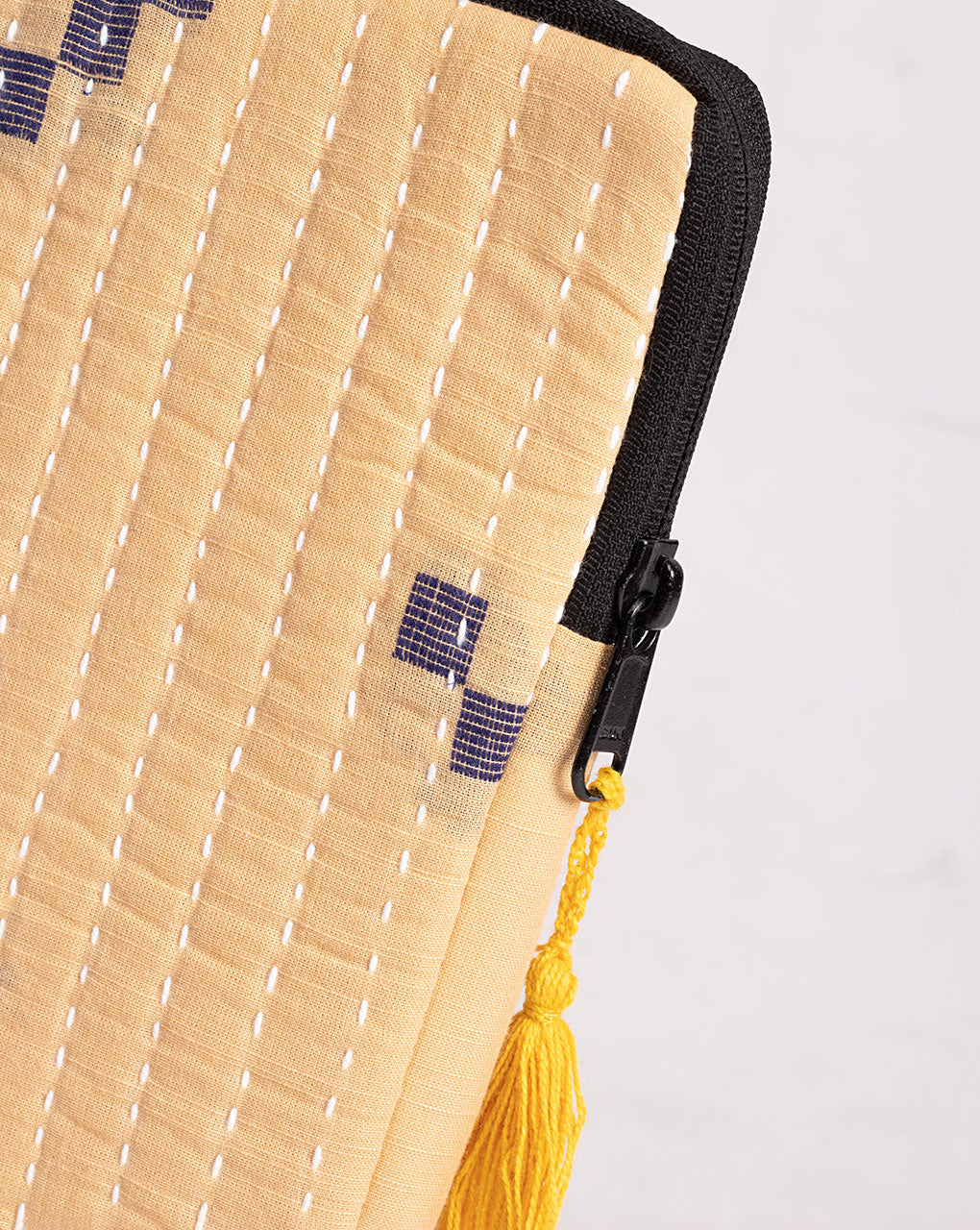 Geometric Kantha Quilted Laptop Sleeve - Fabriclore.com