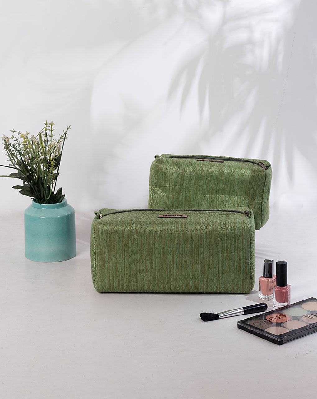 Geometric Handcrafted Organiser Bag ( Set Of 2 ) - Fabriclore.com